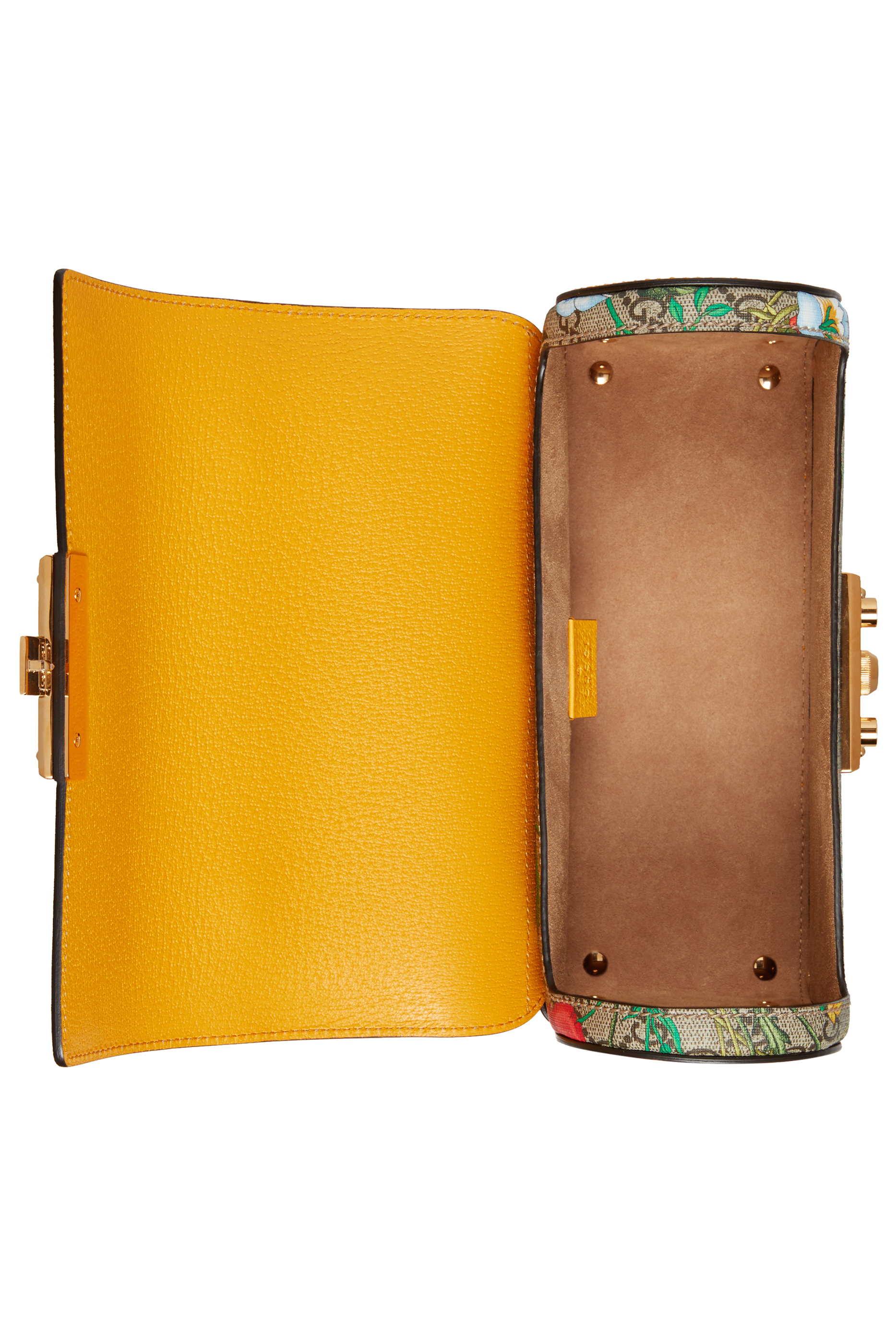 GG Supreme Flora Padlock Small Bamboo Shoulder Bag