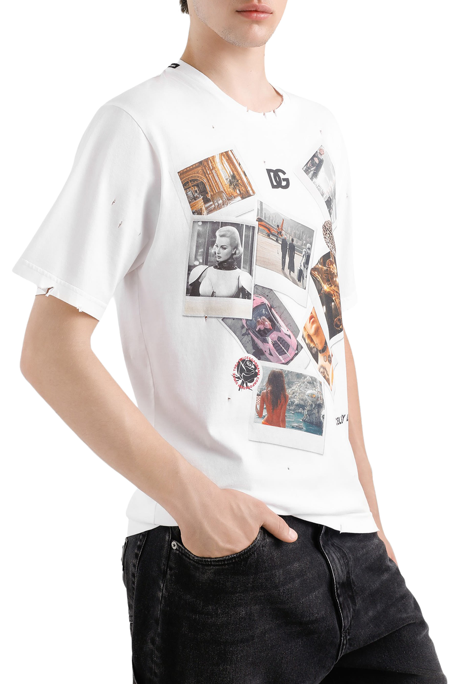 Postcard Print Cotton T-Shirt