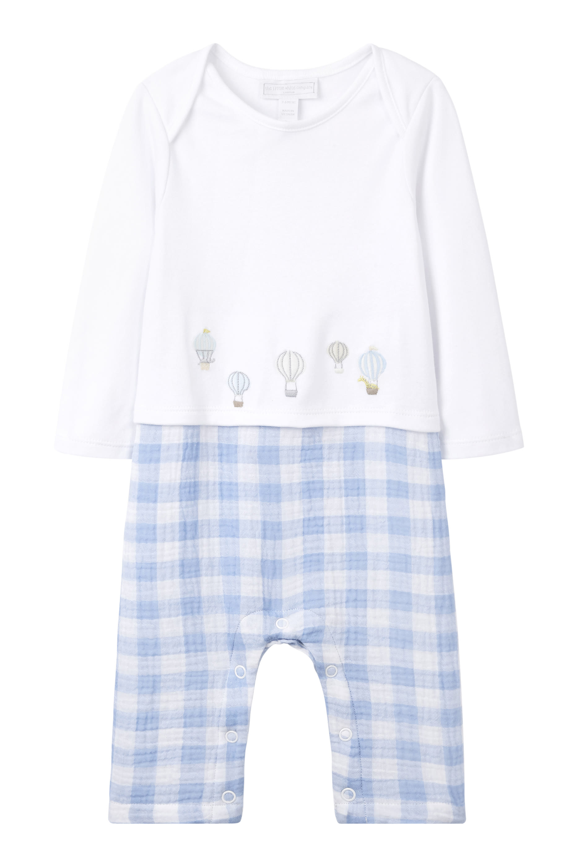 Kids Up in the Air Gingham Mock Top Sleepsuit