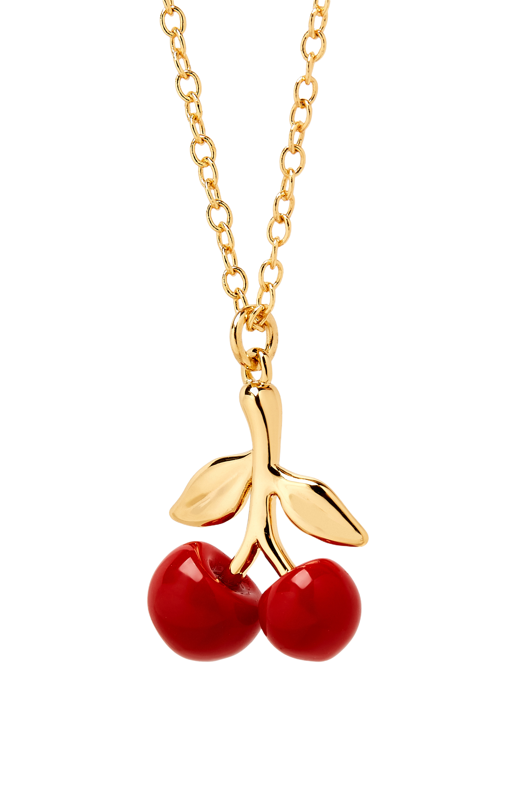 Cherry Cluster Pendant Necklace, Brass