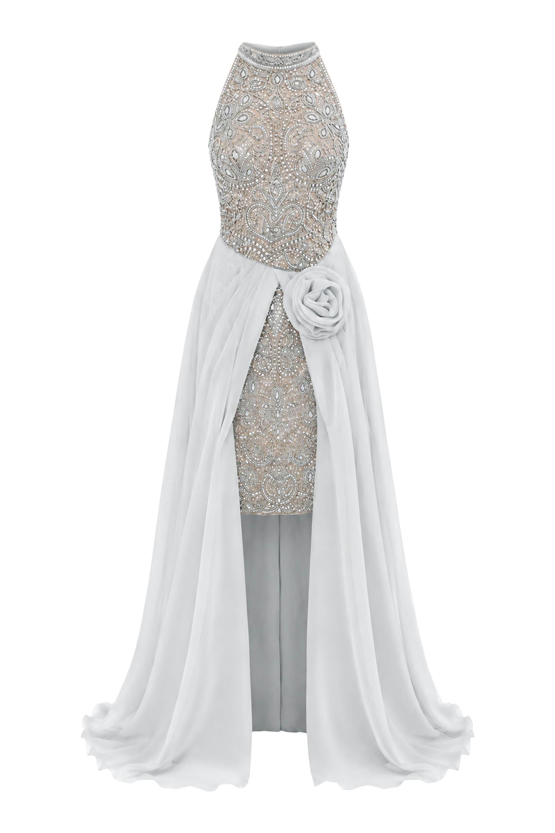 Strapless Floral Fit and Flare Dress