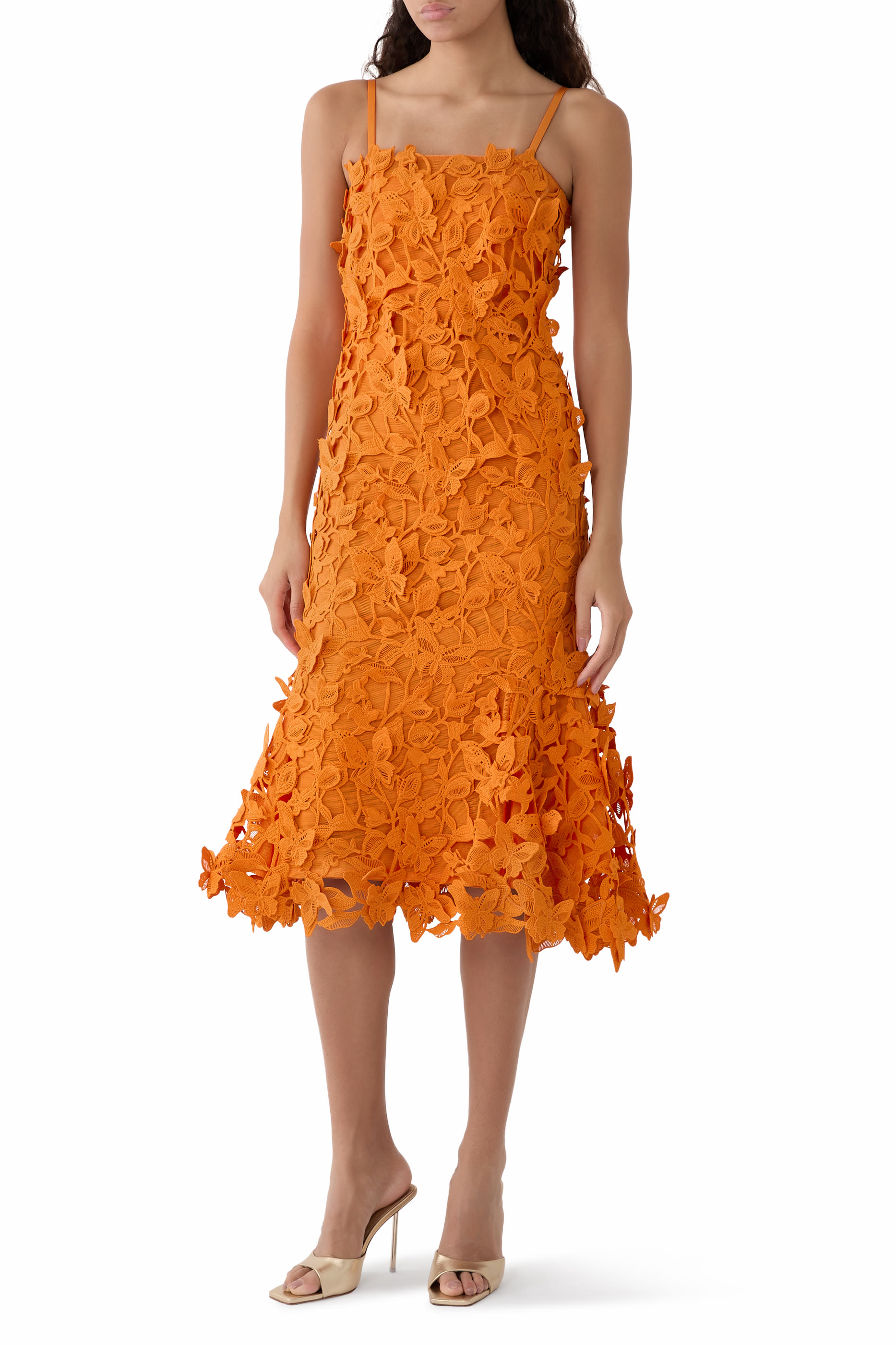 Fleurella Applique Midi Dress