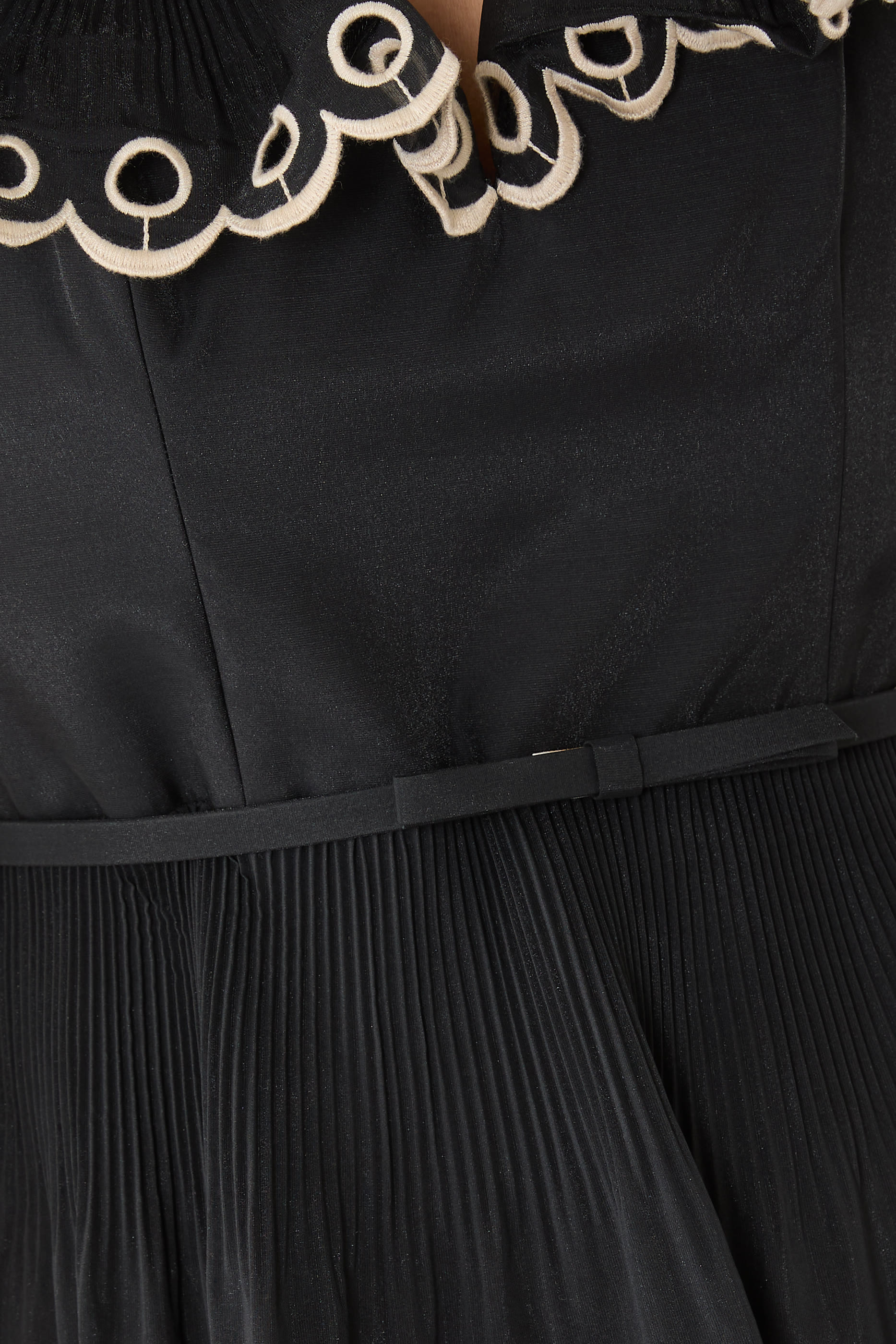 Embroidered Frilled Mini Dress 