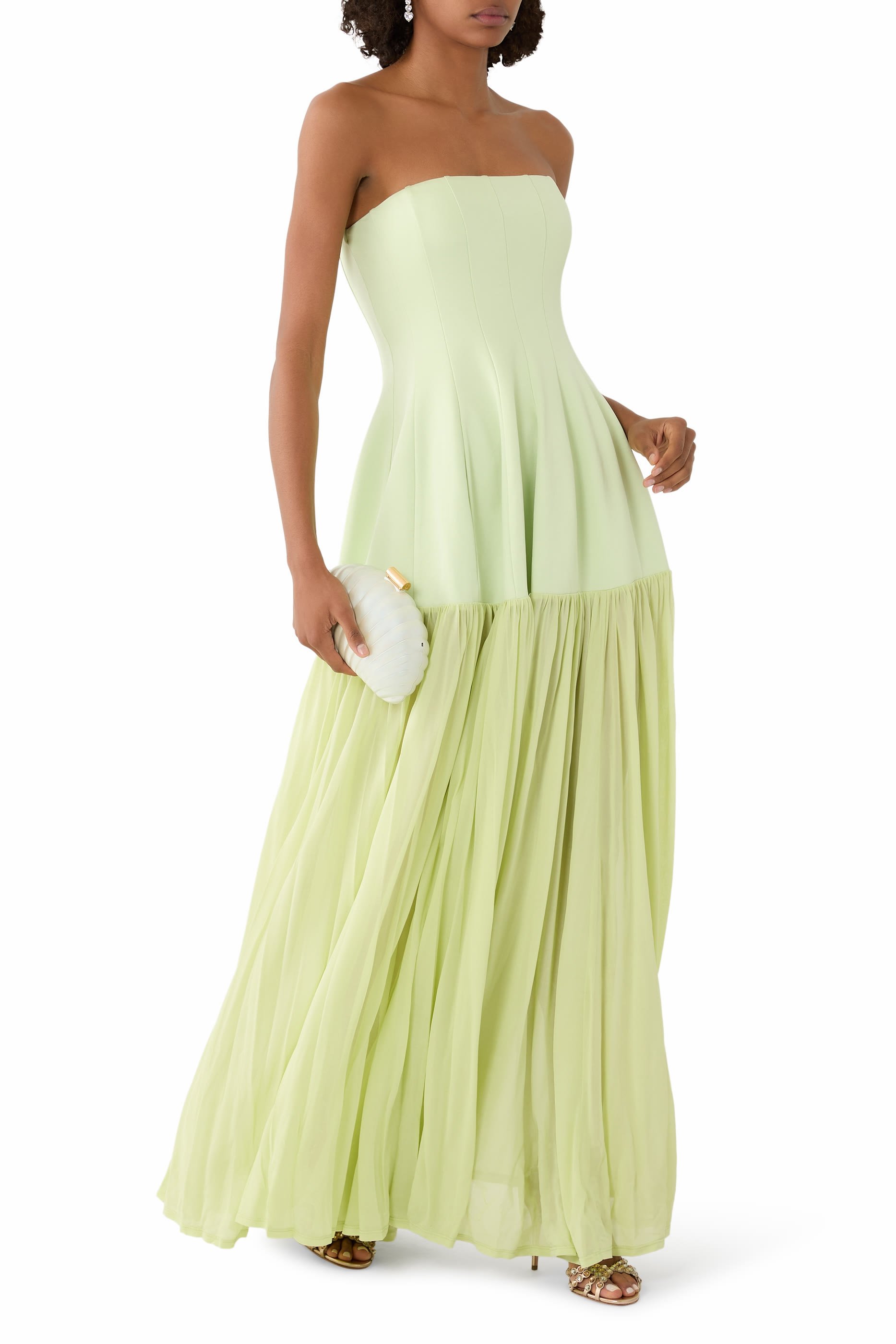 Sandrine Draped Jersey Bustier Midi Dress