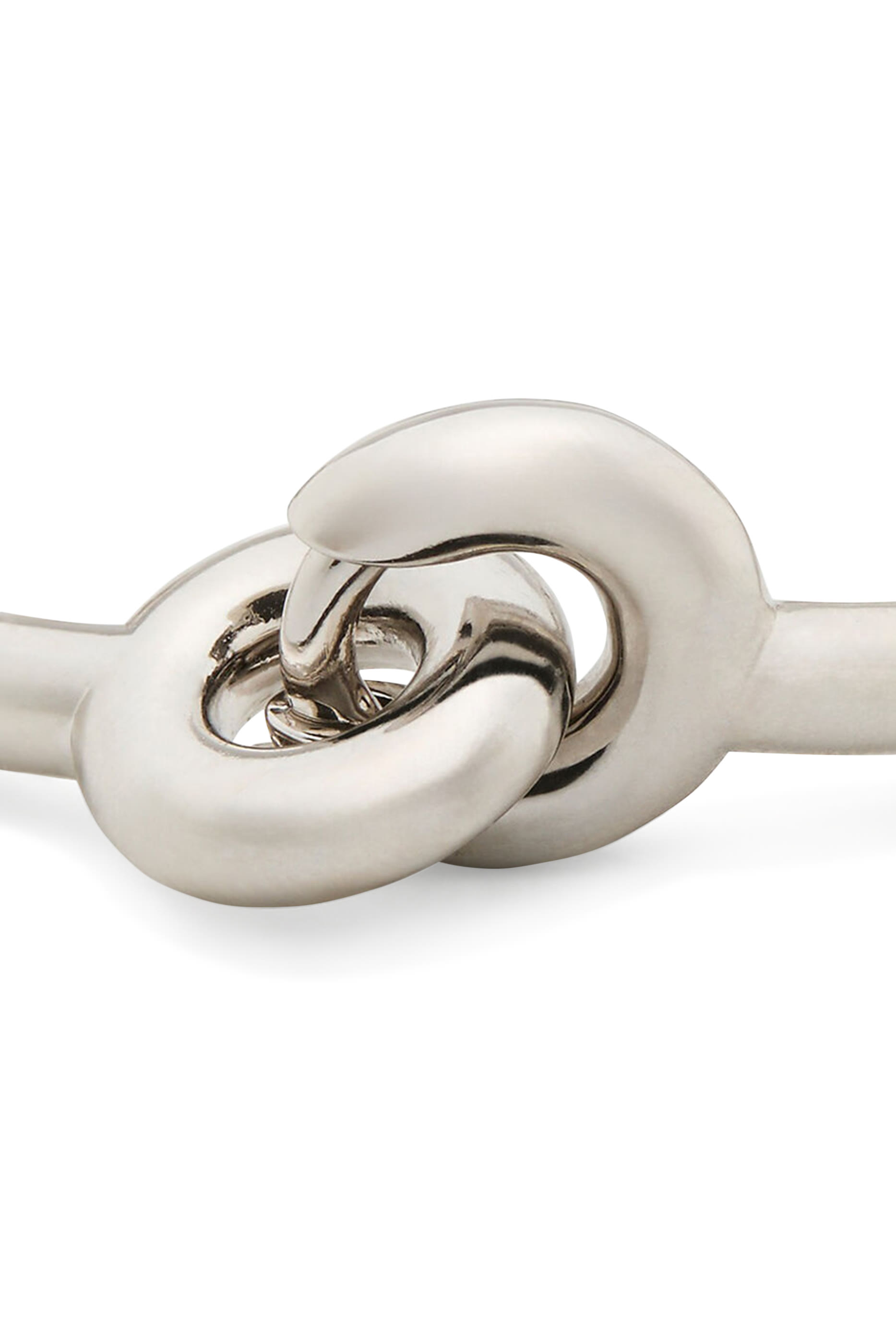 Interlock Bangle, Plated Metal & Cubic Zirconia