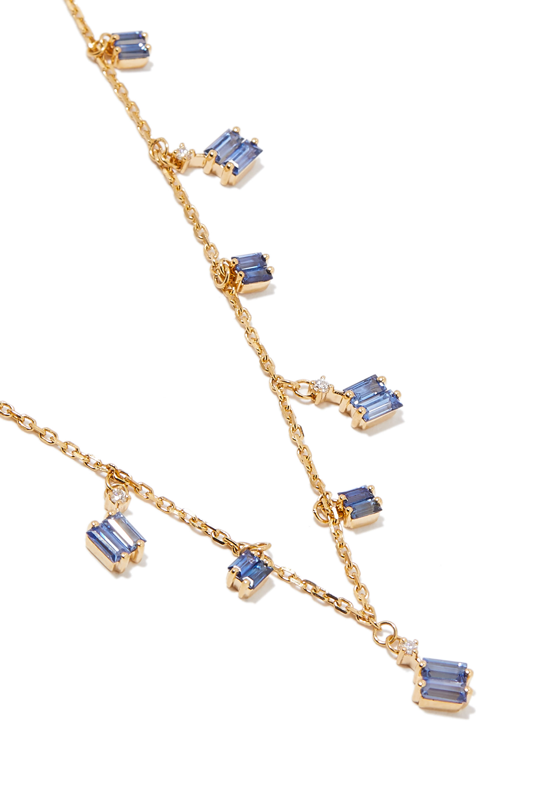 Blue Sapphire Cascade Necklace