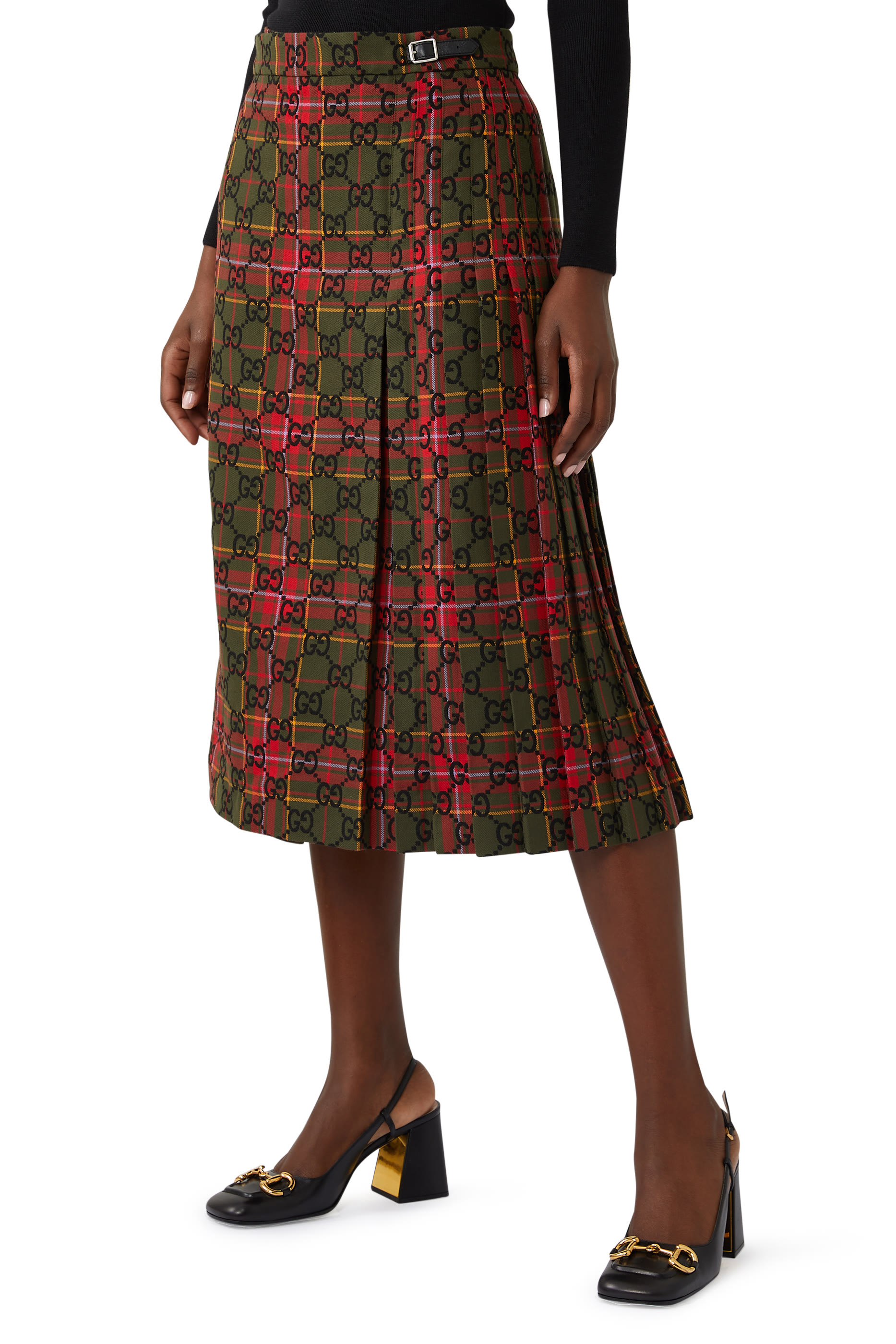 Tartan Embroidered Skirt