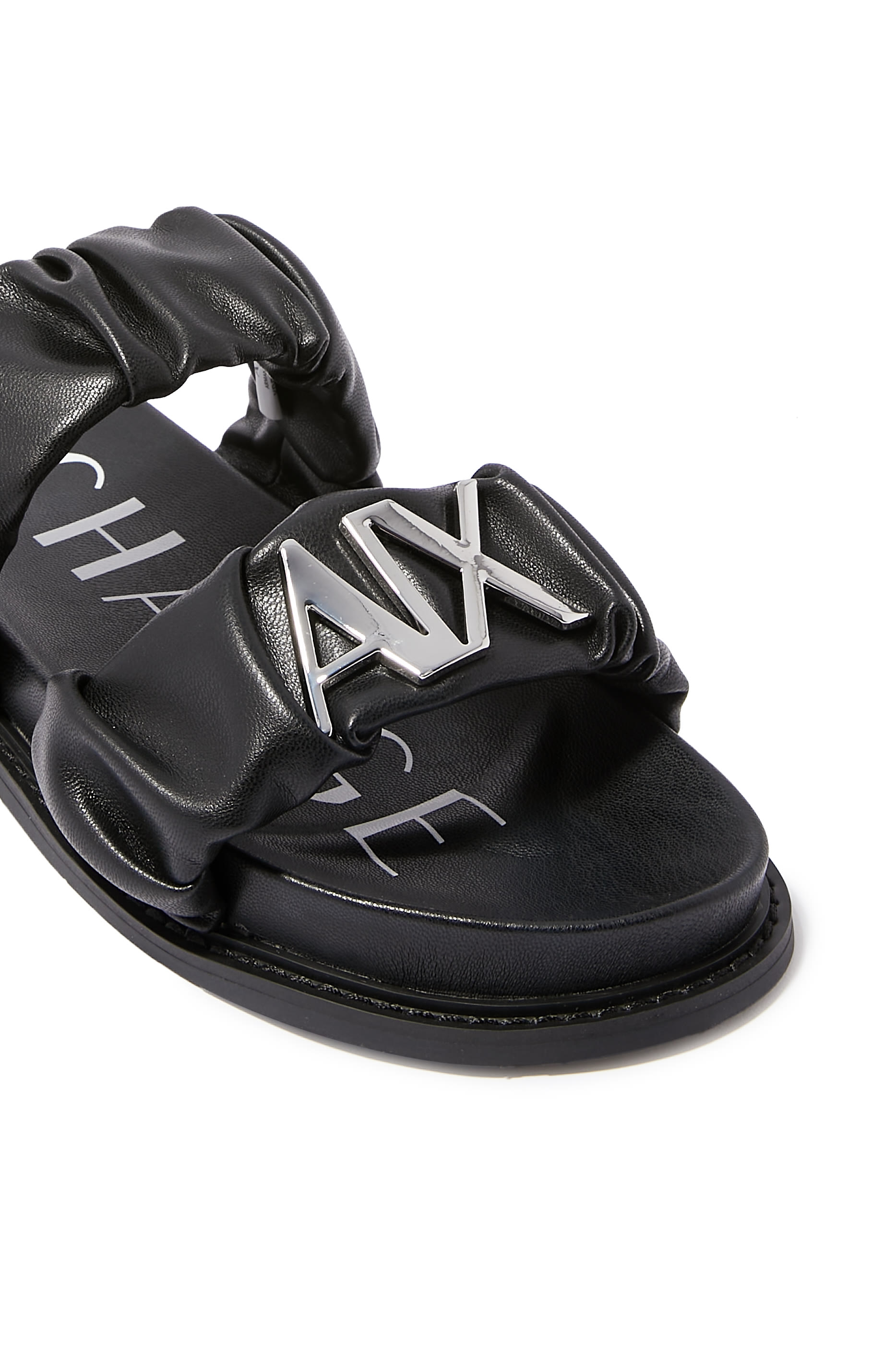 Aretha Ruched Strap Slides