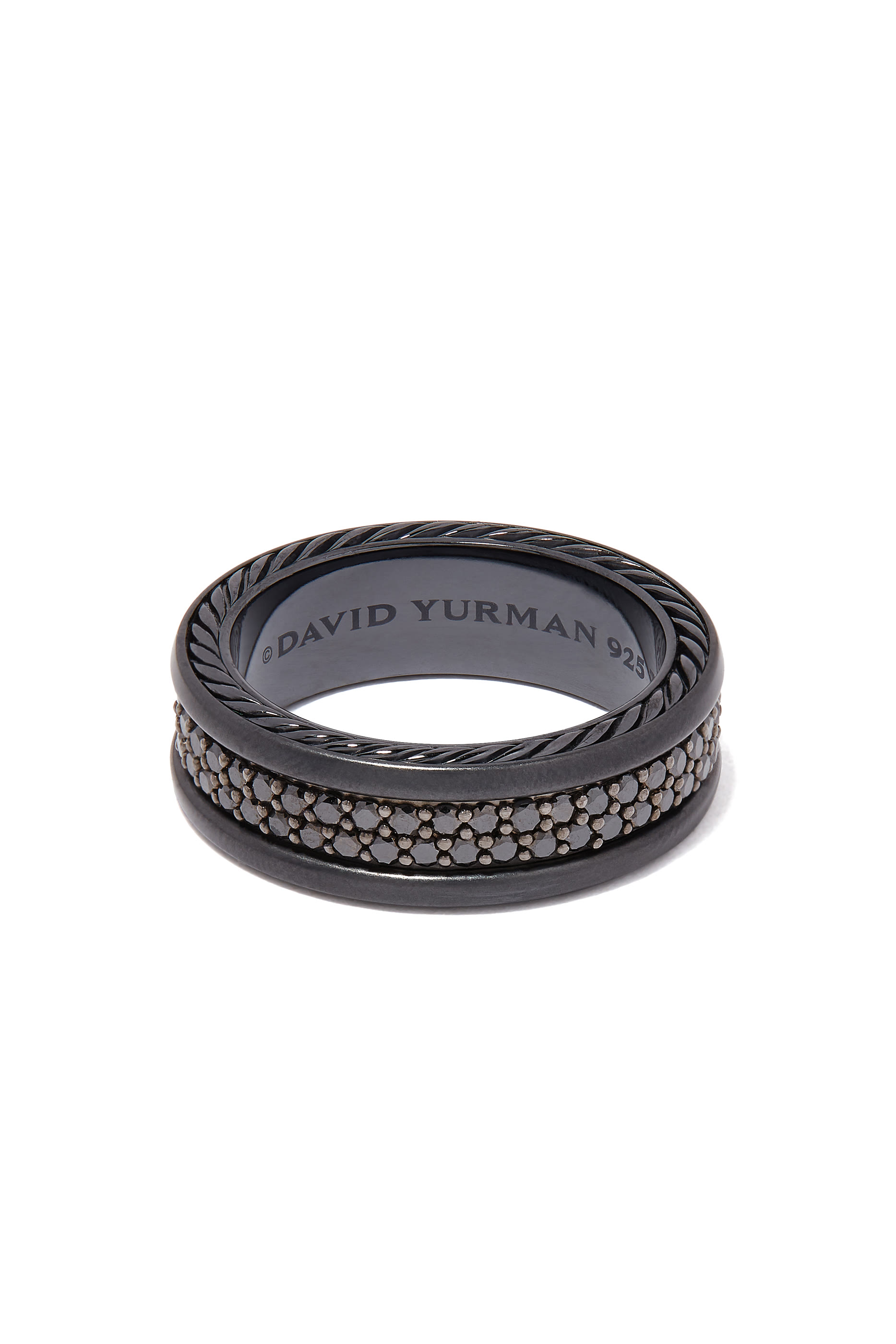 Streamline&reg; Black Diamond Two Row Band Ring