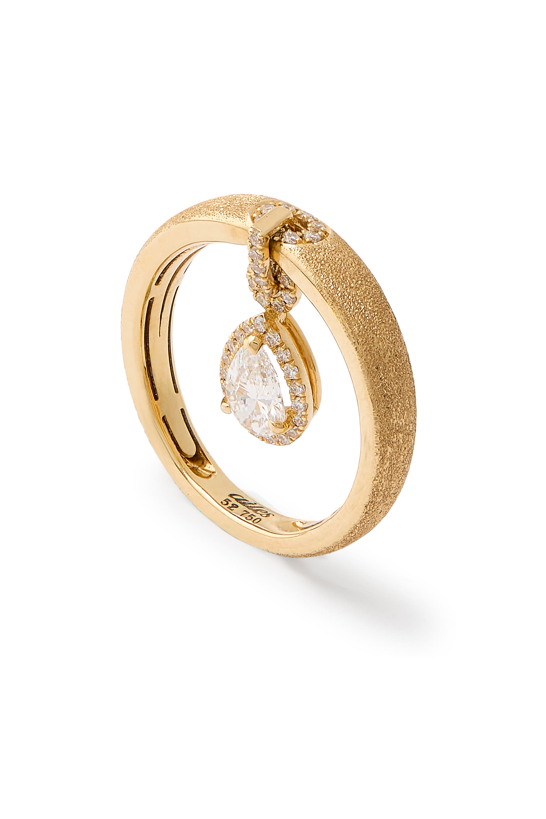 Dusted Chaines Ring, 18k Yellow Gold & Diamonds