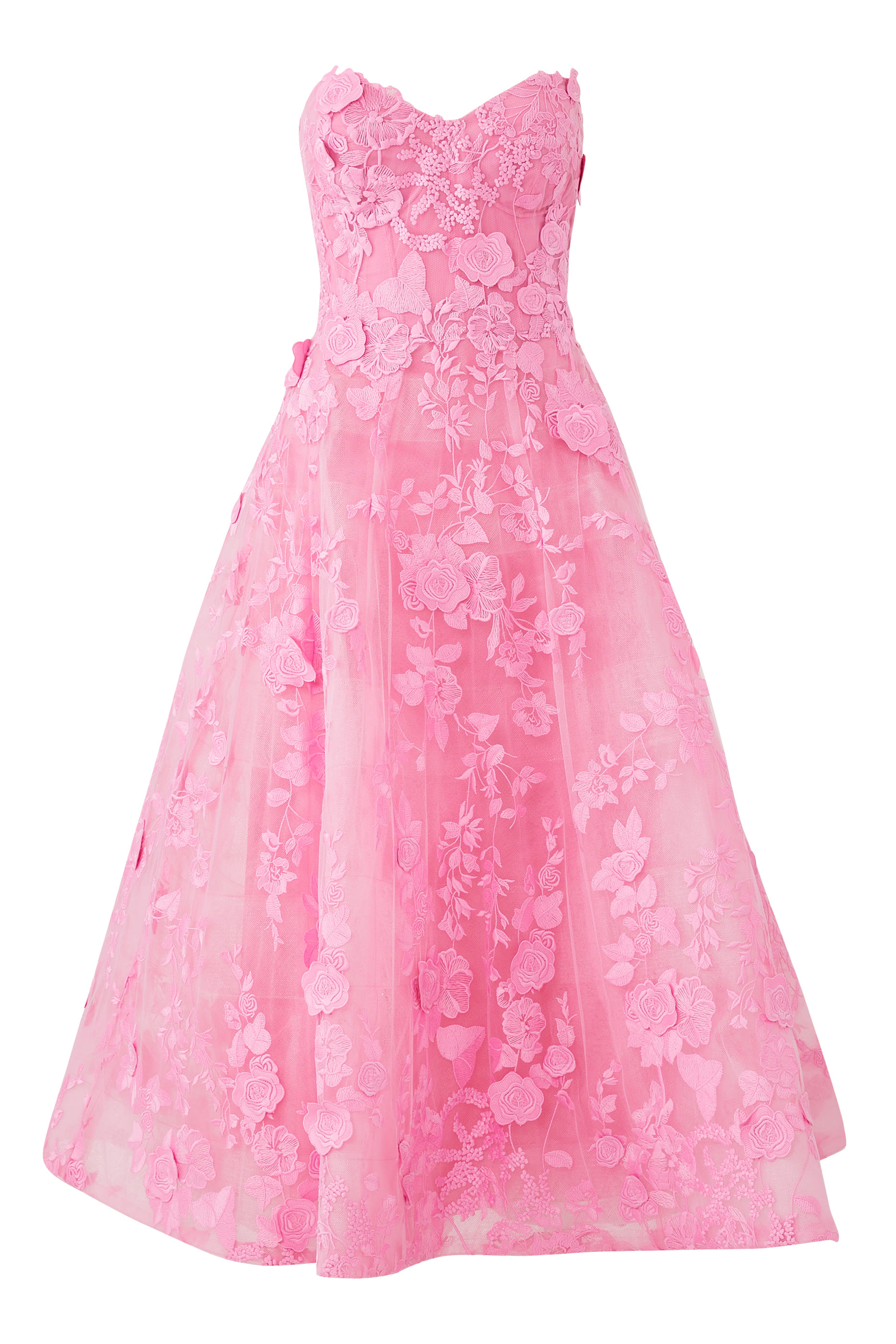 Strapless Tea Length Dress