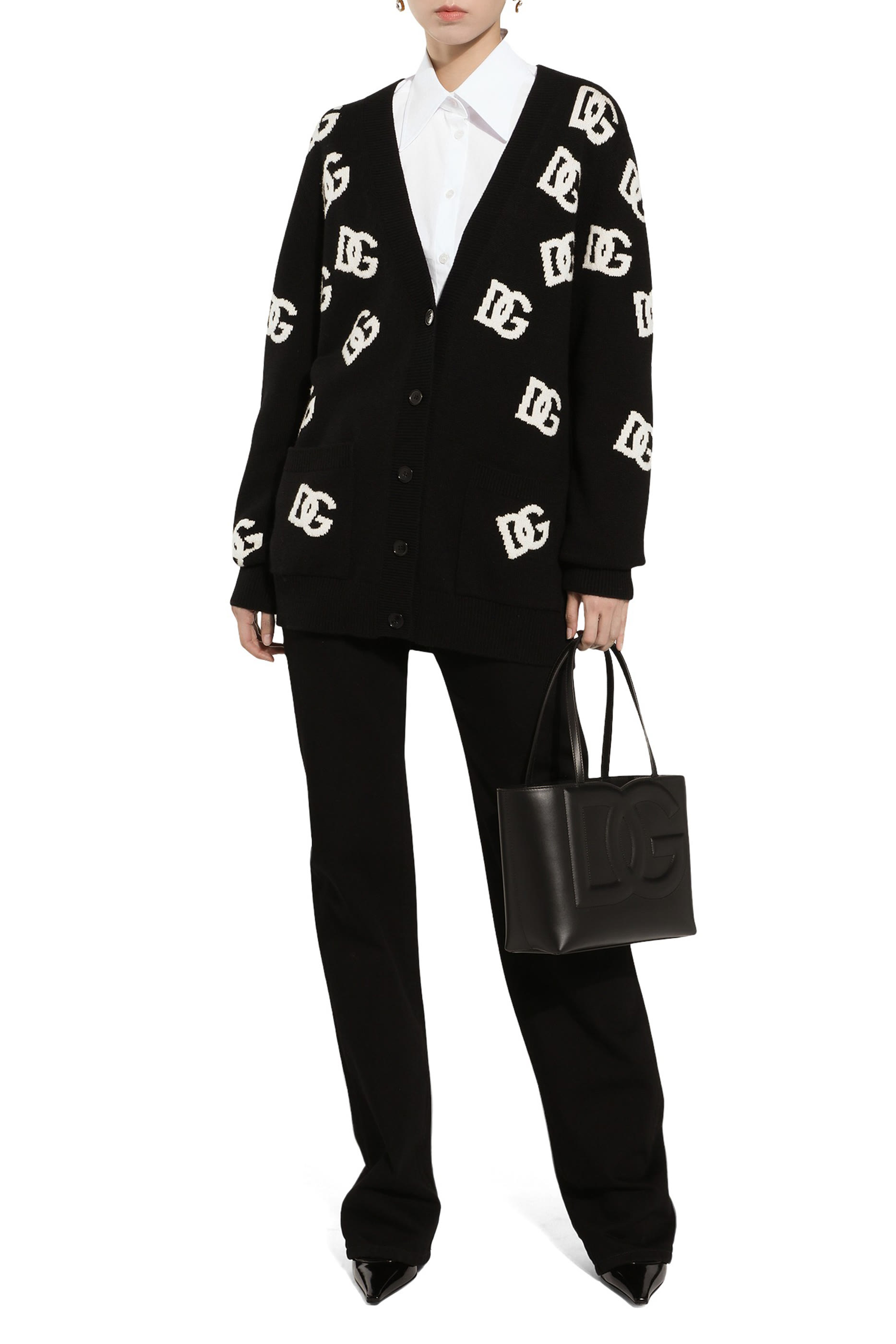 DG Logo Inlay Wool Cardigan