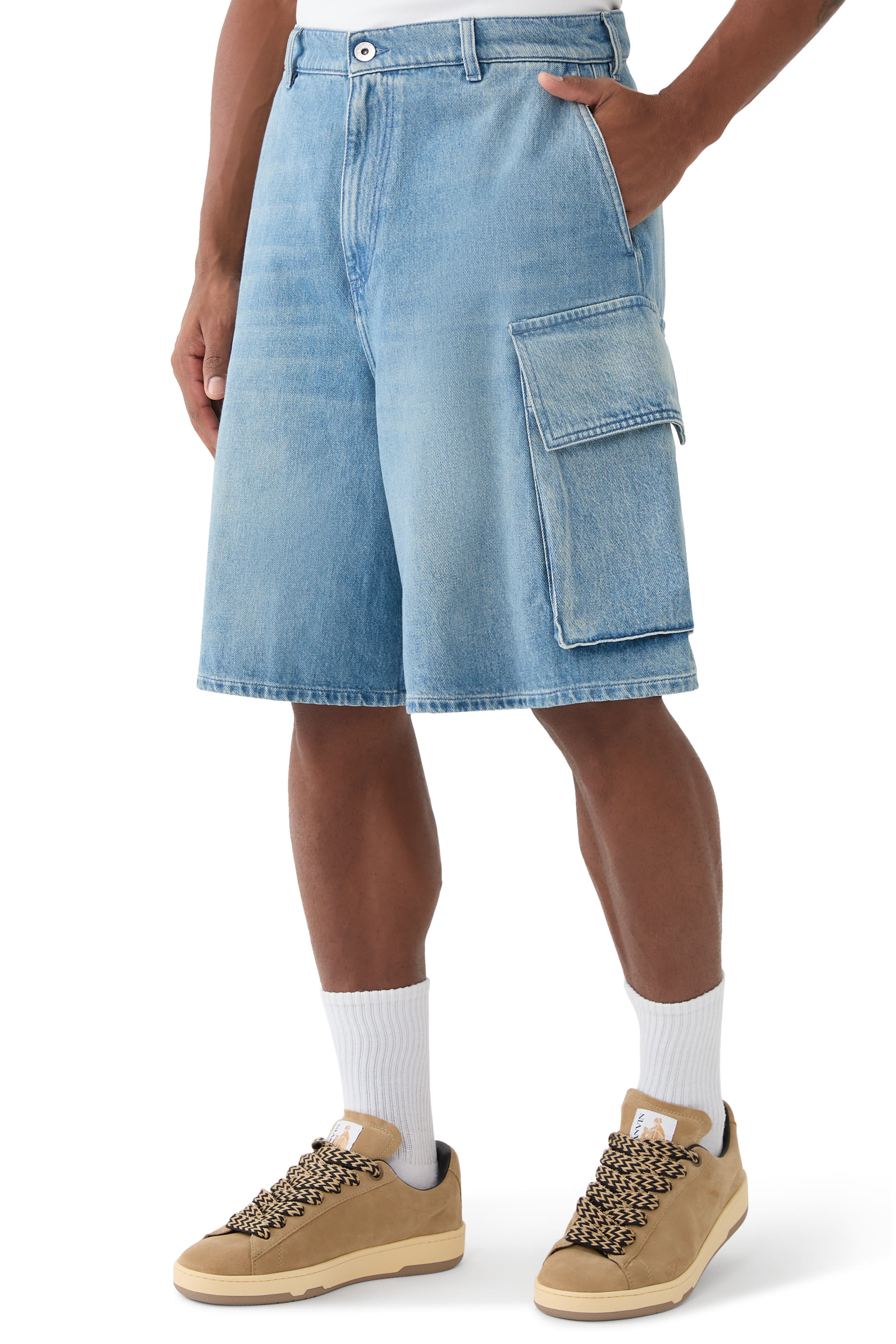 Denim Cargo Shorts