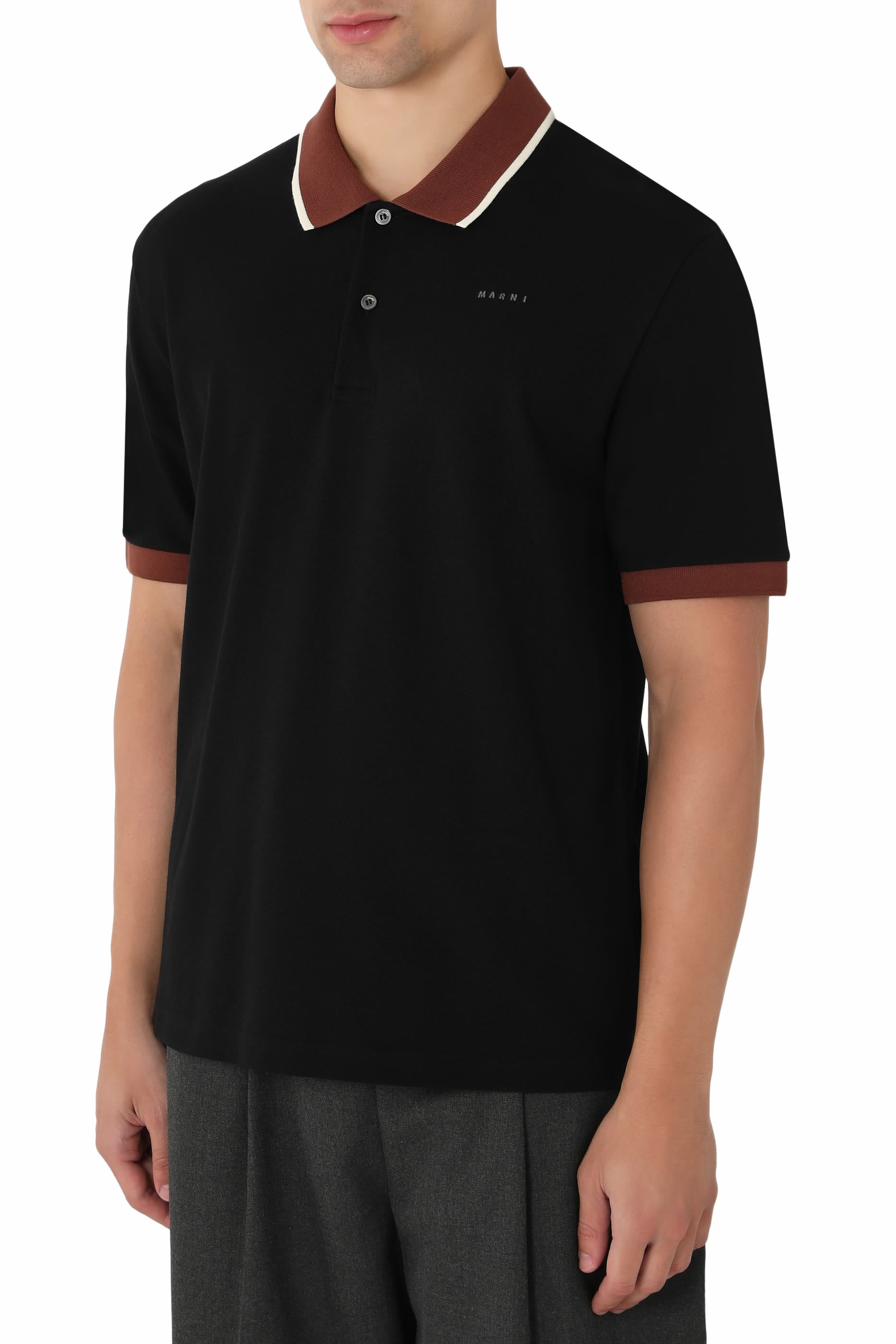 Logo Contrast Trims Polo Shirt