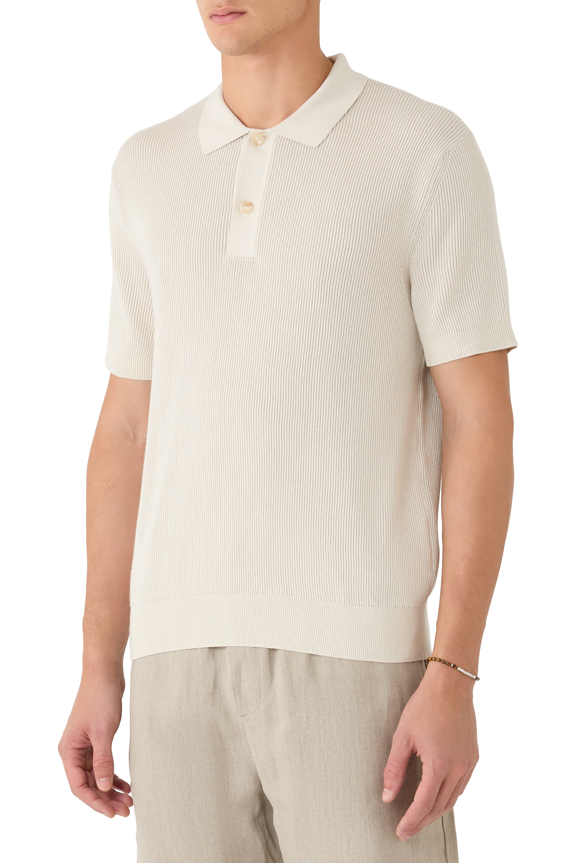 Contrast Rib Polo Shirt