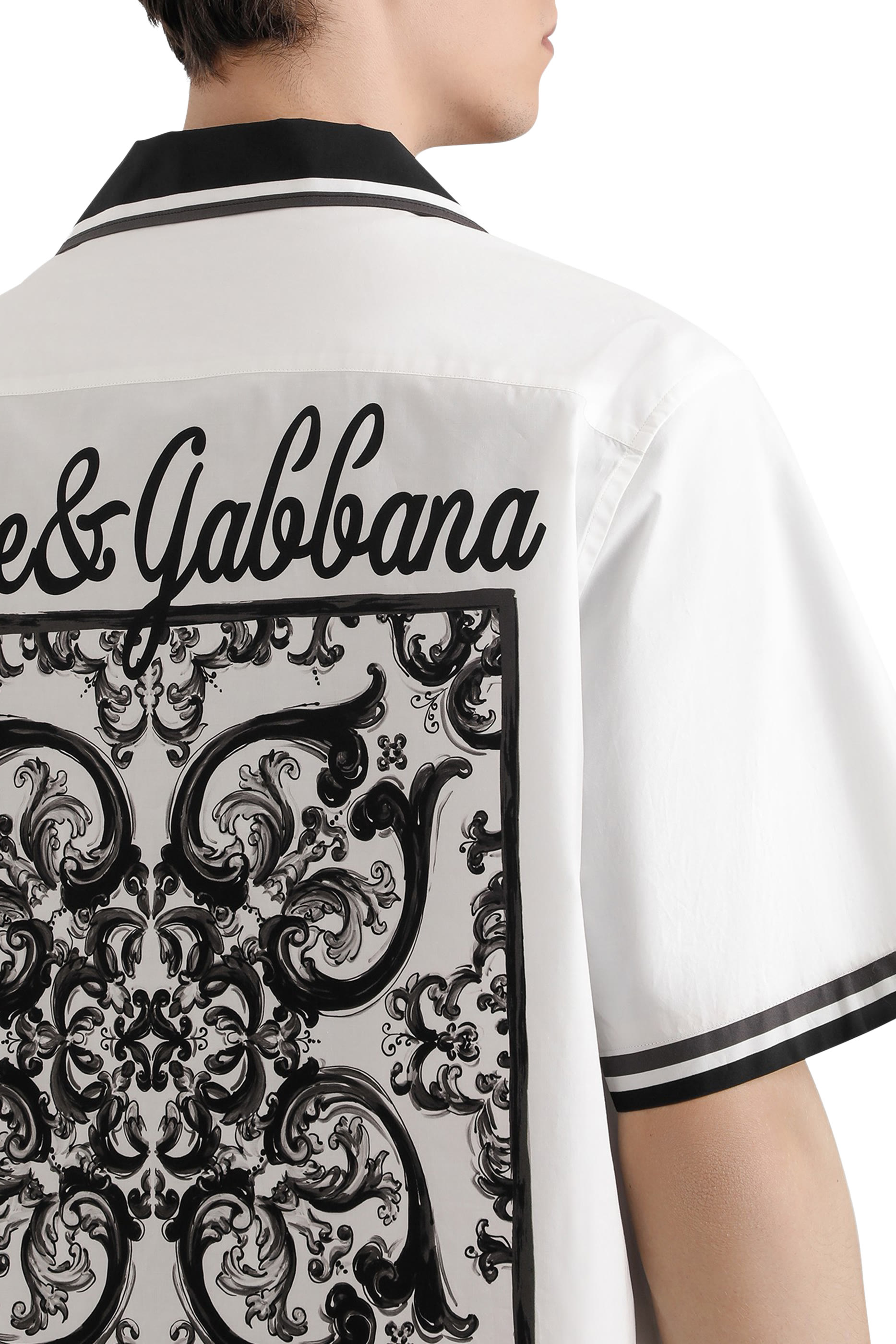 Majolica-Print Hawaiian Poplin Shirt