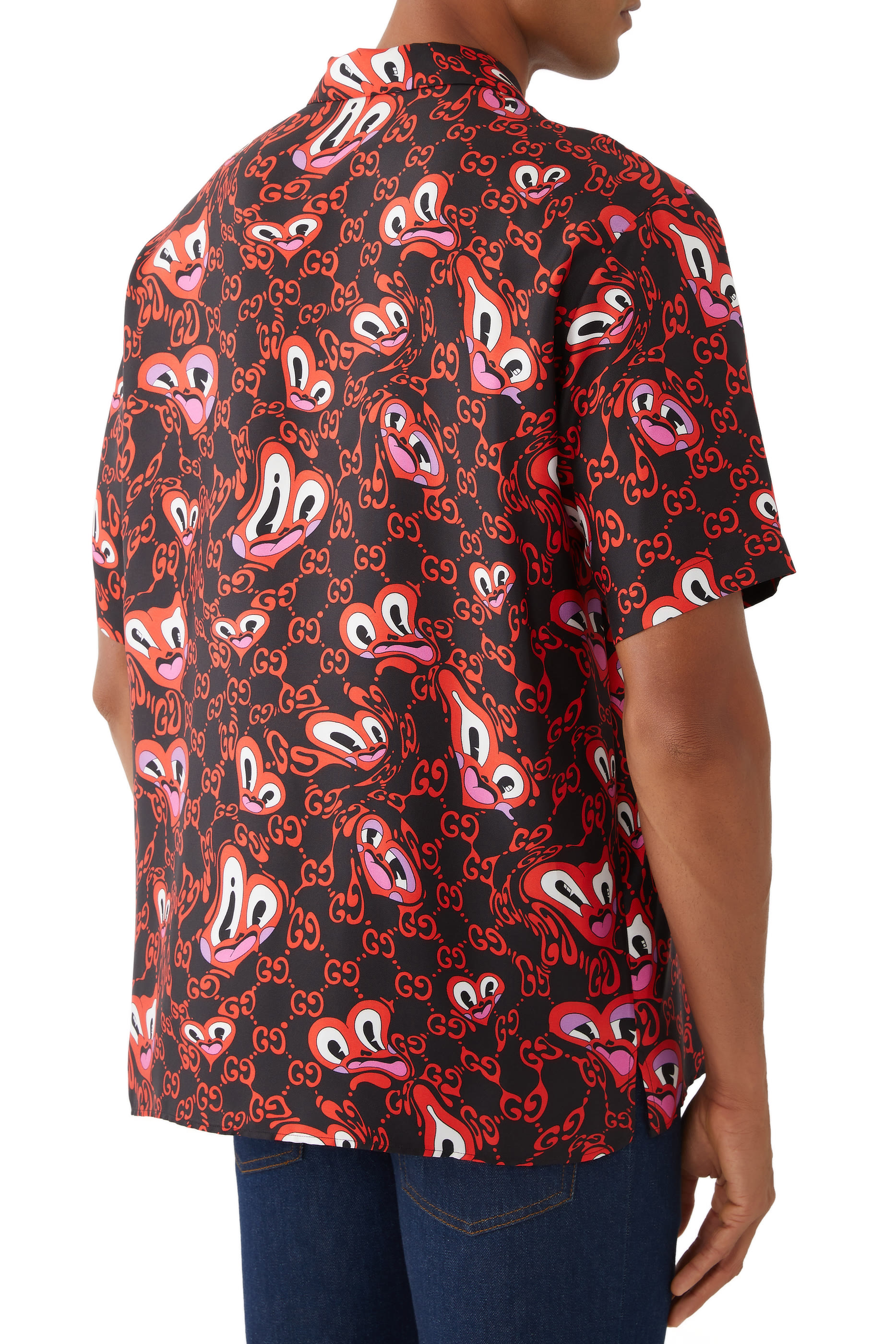 GG Hearts Silk Bowling Shirt