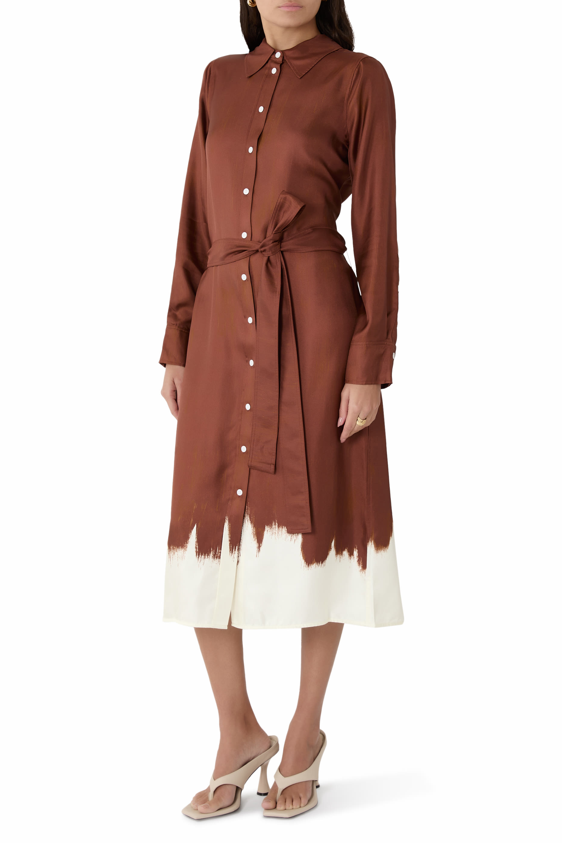 Amaya Dress in Double Printed Silk Twill