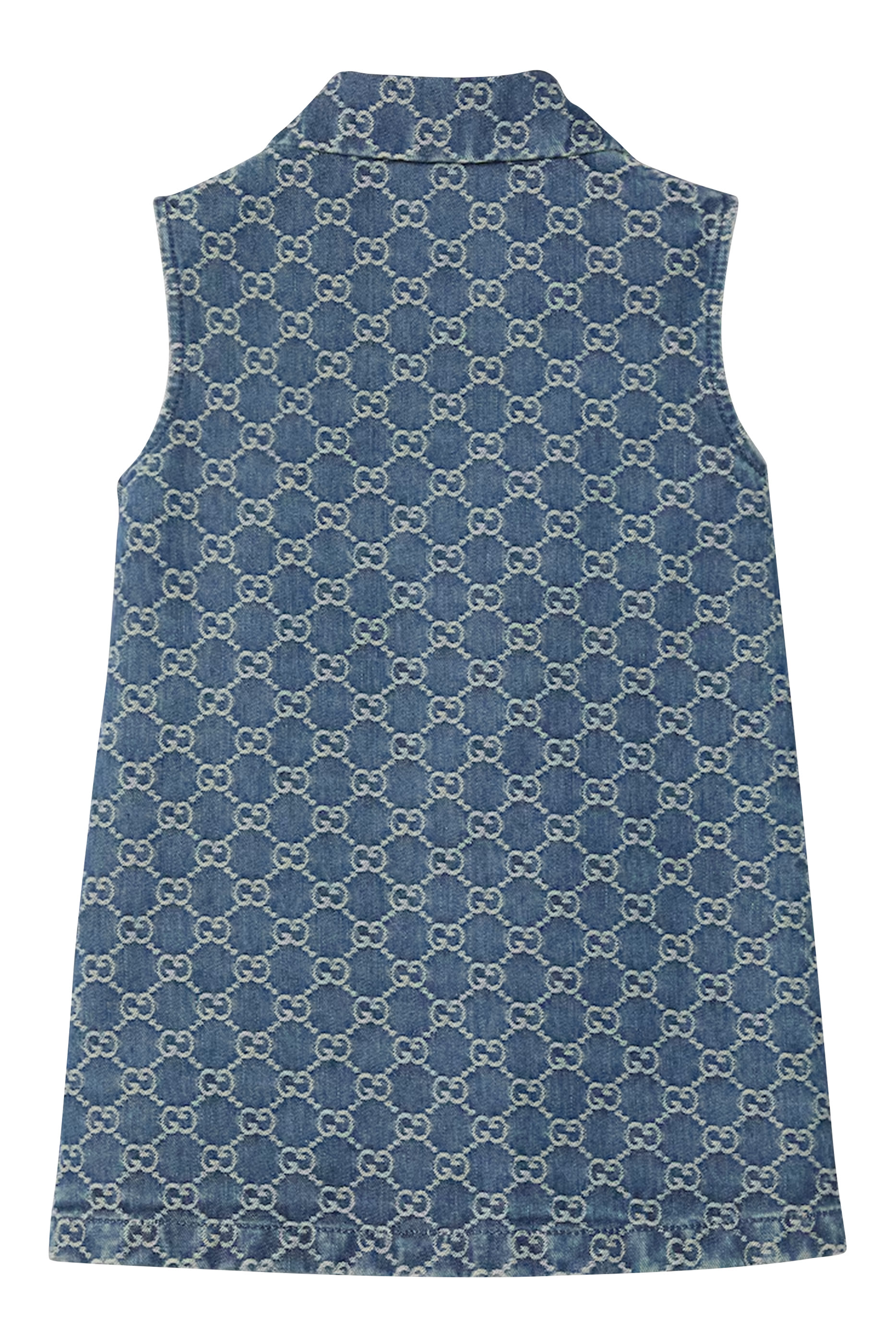 Kids GG Denim Jacquard Dress