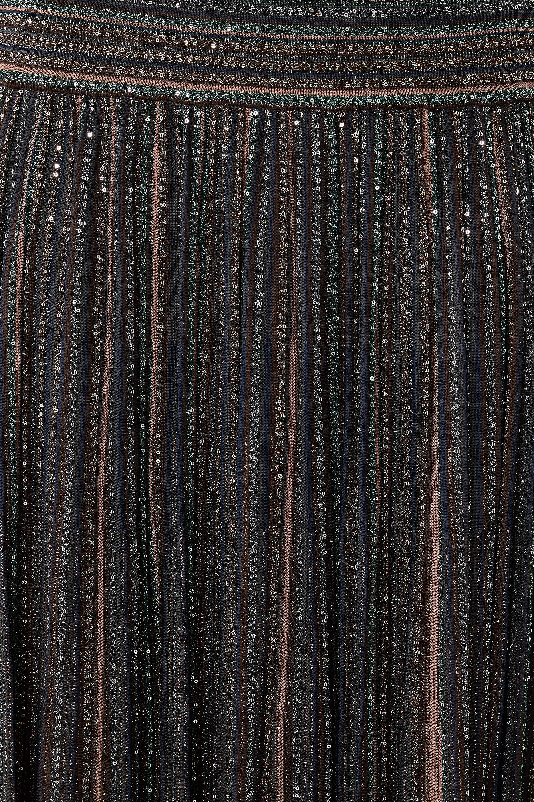  Ribbed Mixed Viscose Lam&eacute; Long Skirt