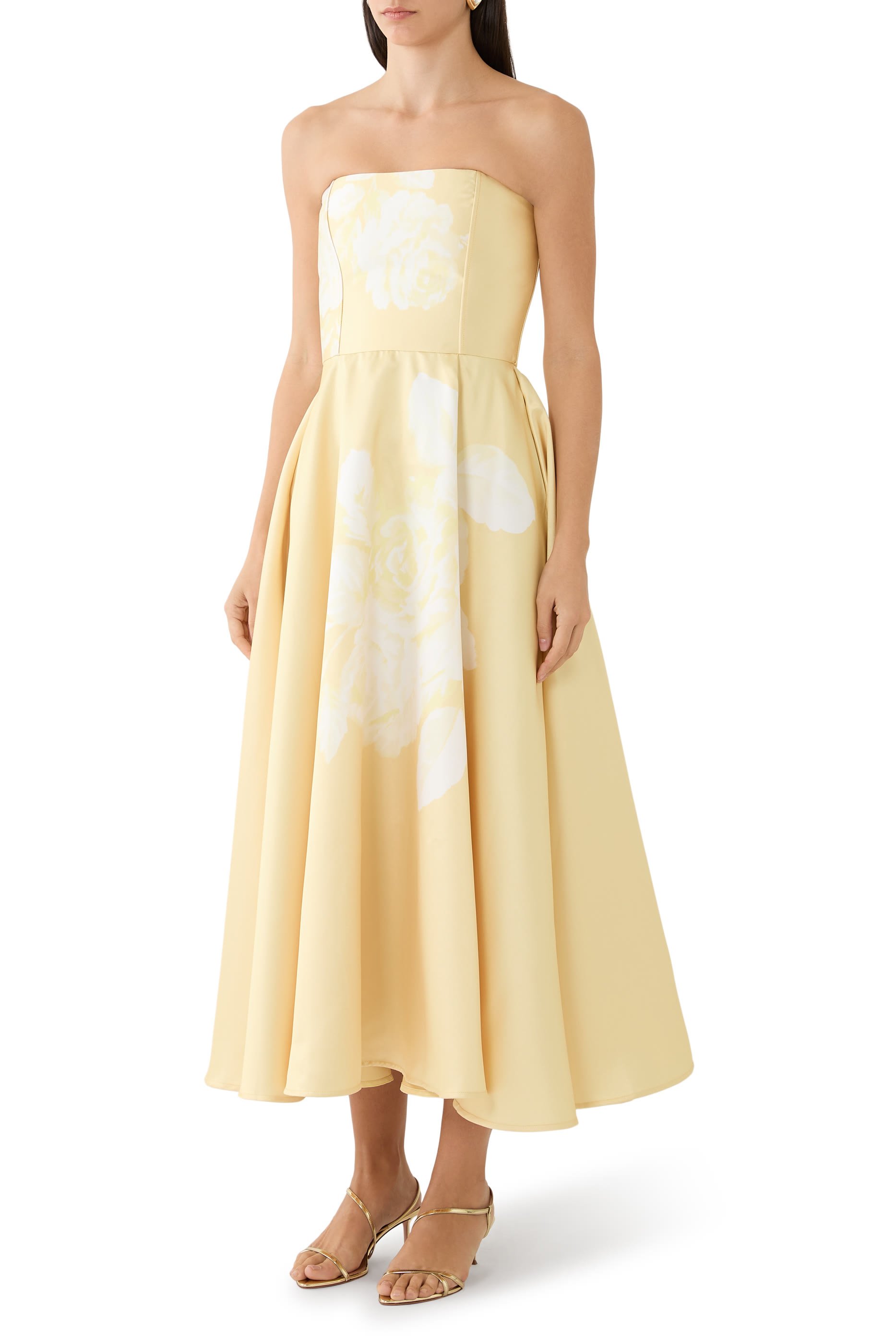 Printed Strapless Dress