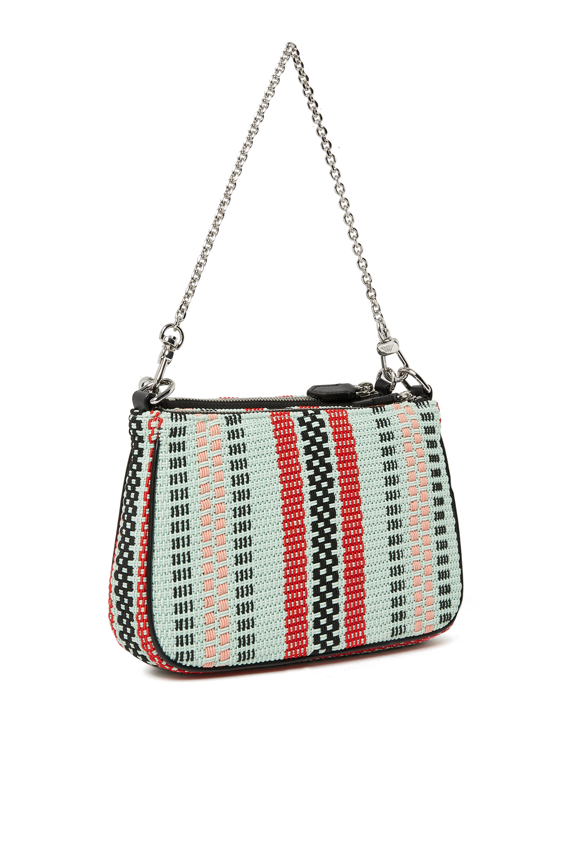 Basketweave Double Mini Shoulder Bag