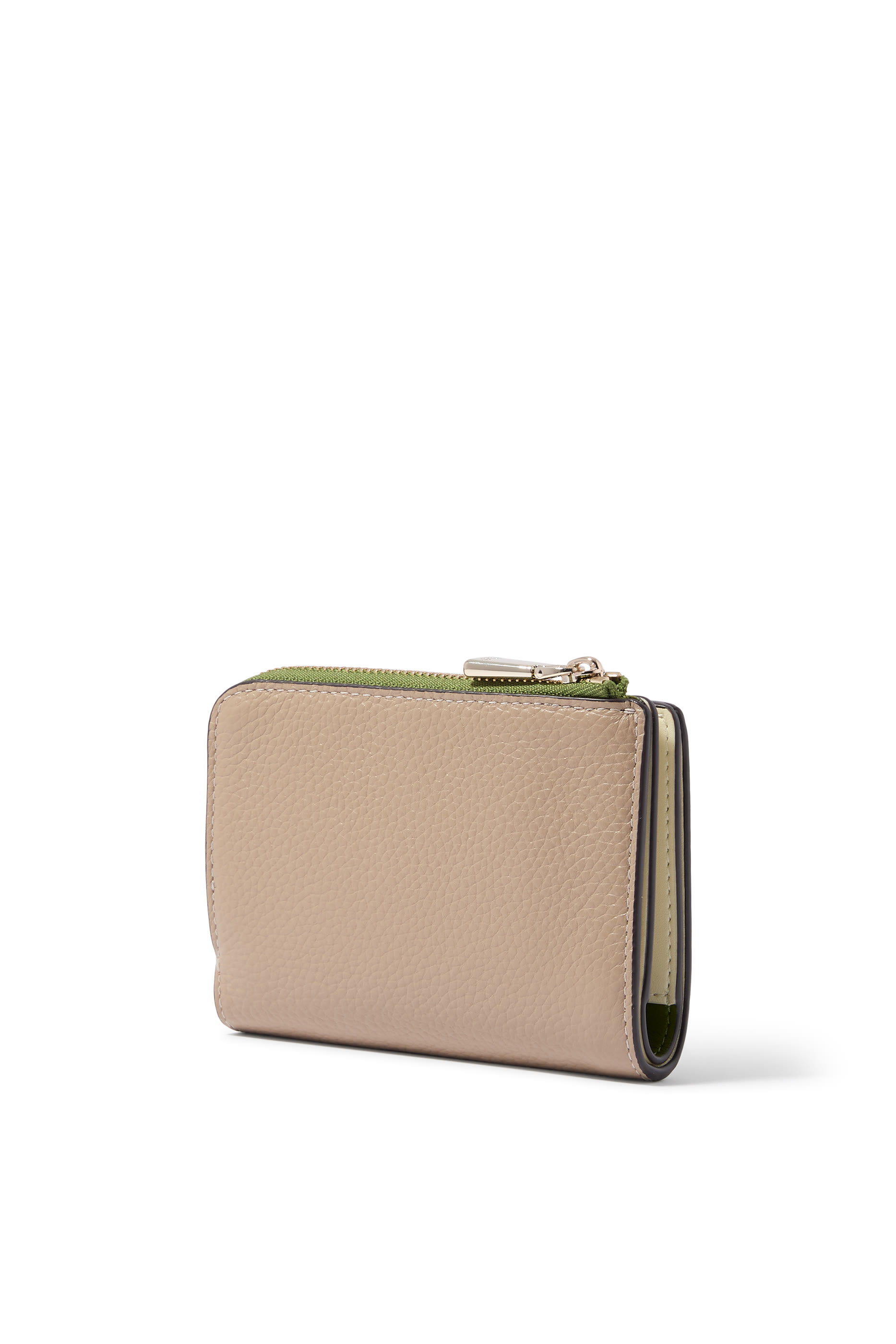 Ava Colorblock Pebbled Leather Zip Bifold Wallet