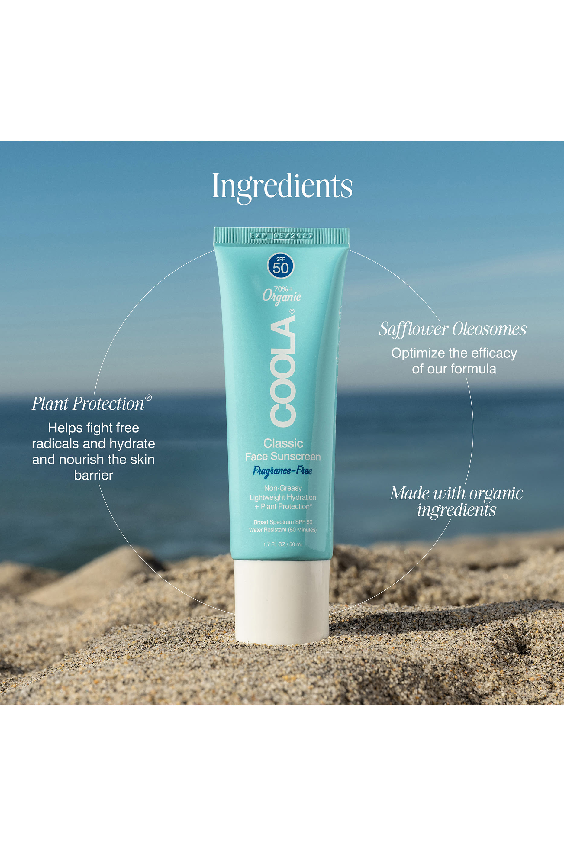 Unscented – Classic Face Organic Sunscreen Lotion SPF50