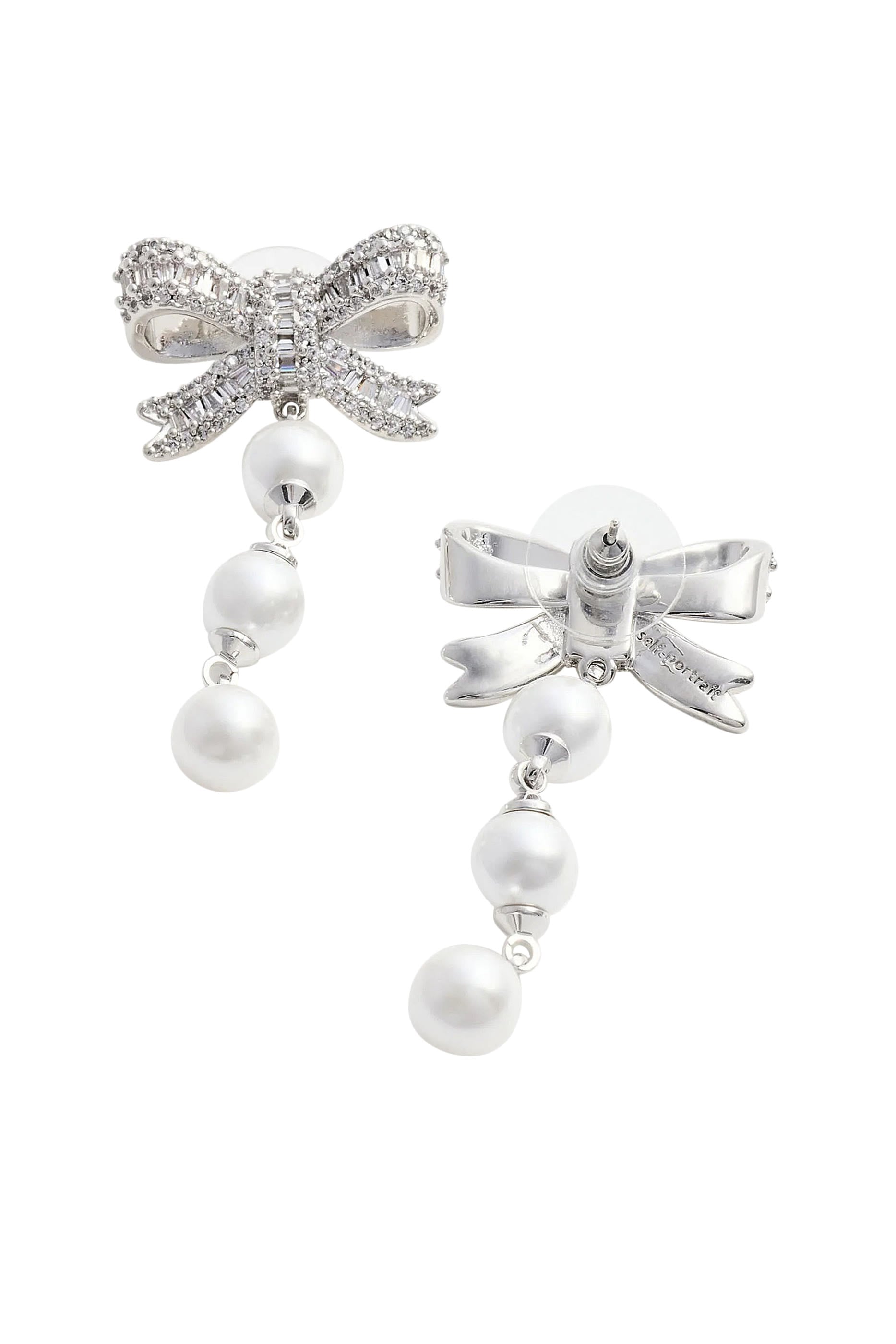Crystal Bow Droplet Earrings
