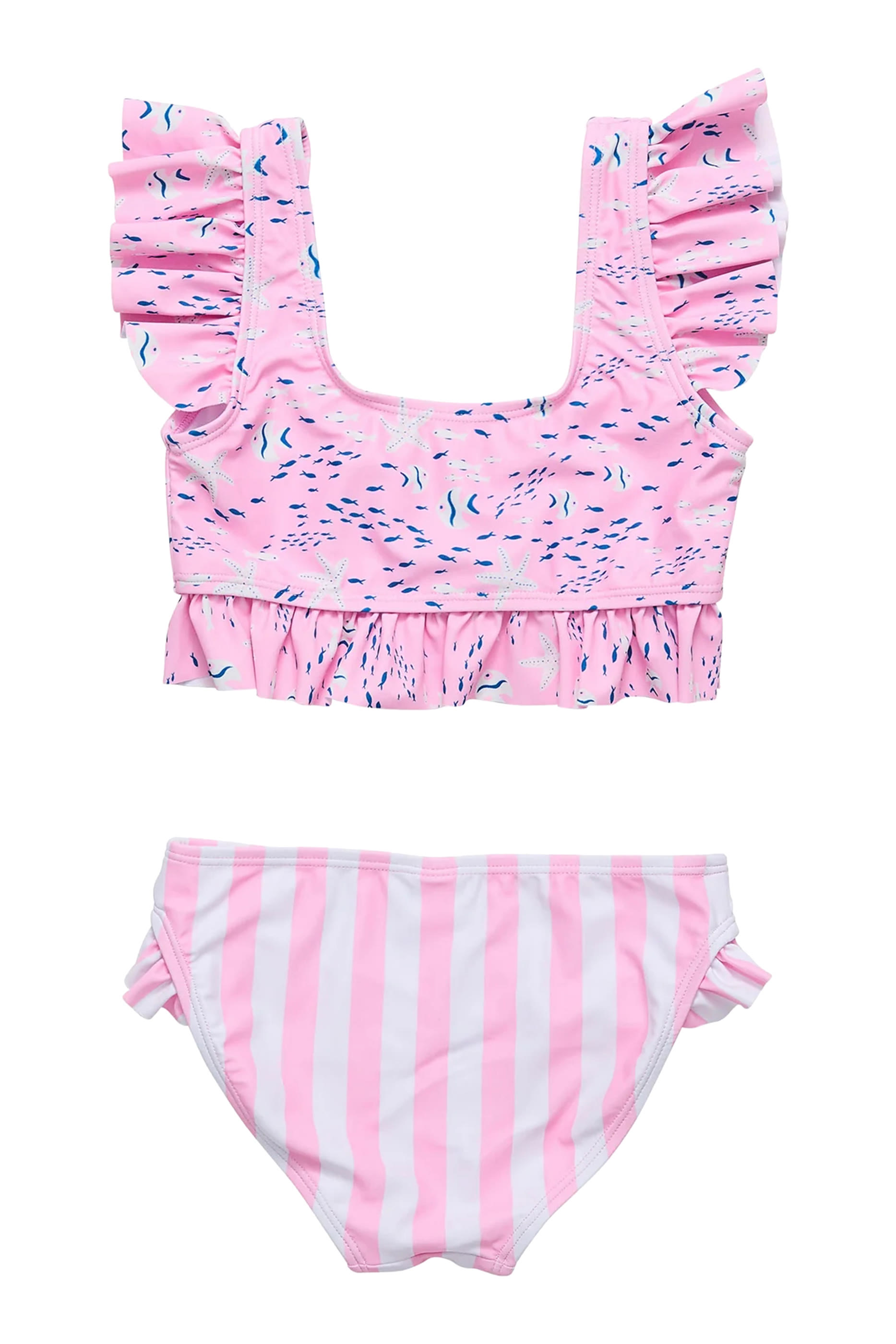 Kids Sea Frilled Crop Bikini Set