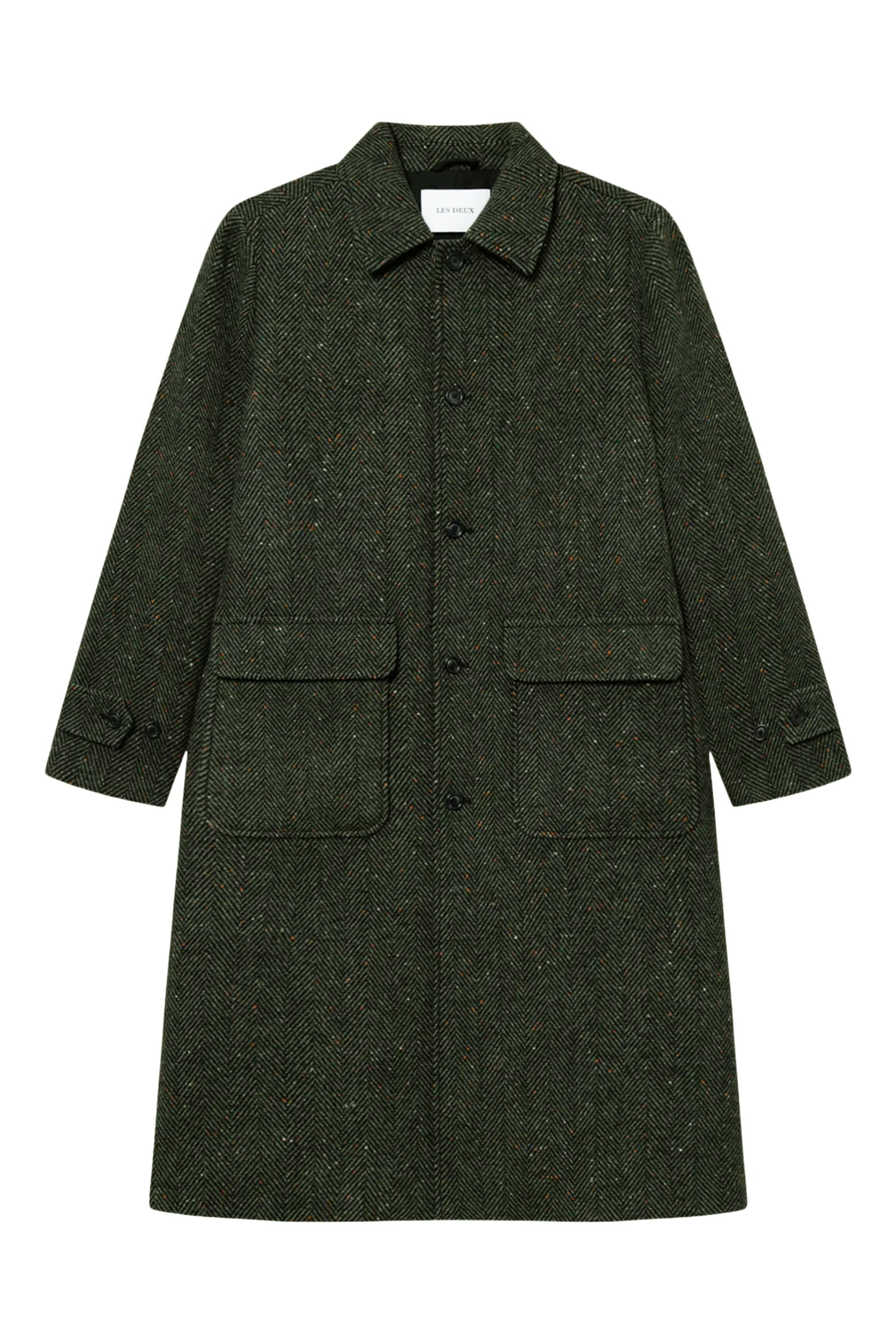 Maximilian Herringbone Wool Coat
