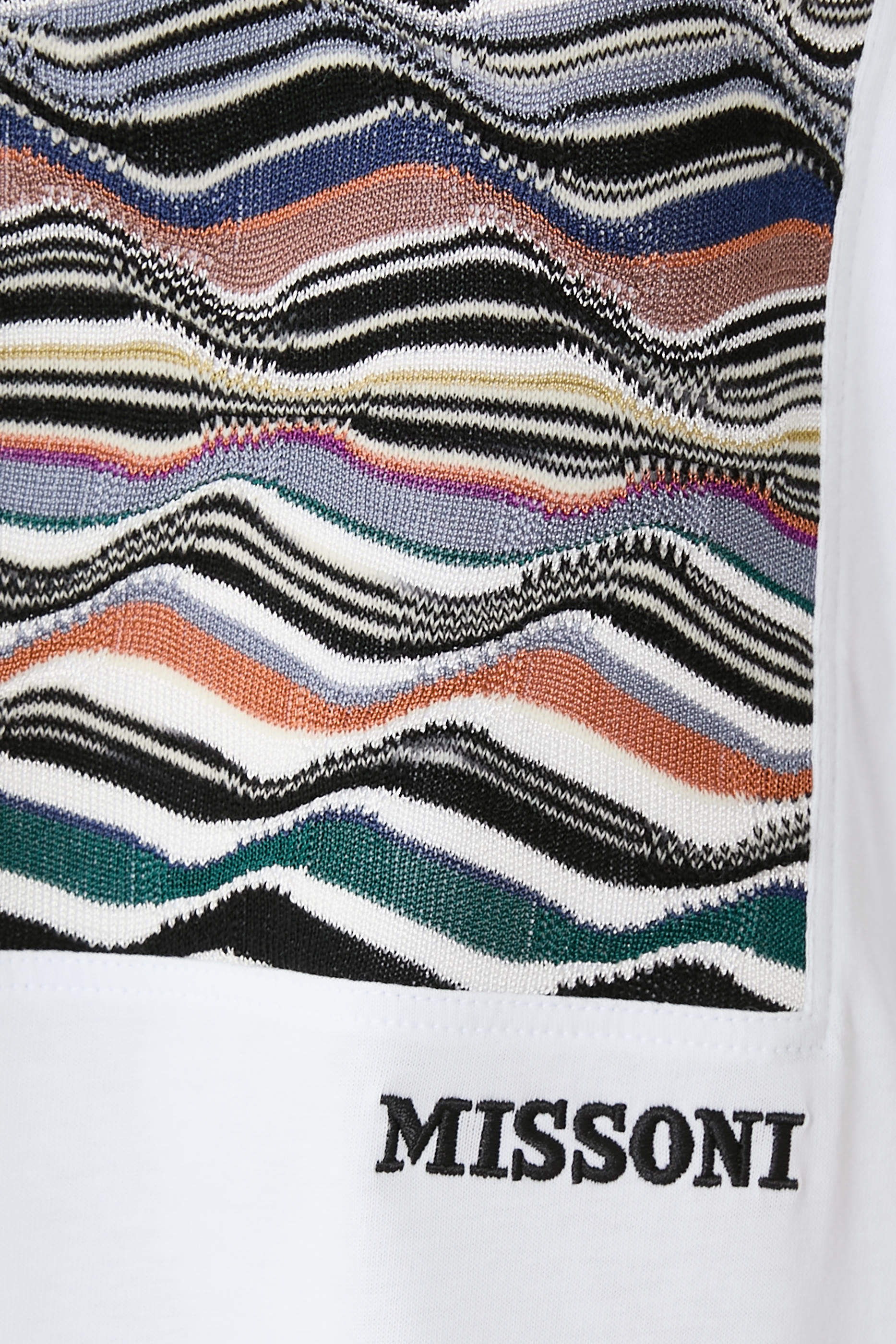 Knit Insert and Logo Short Sleeve T-Shirt