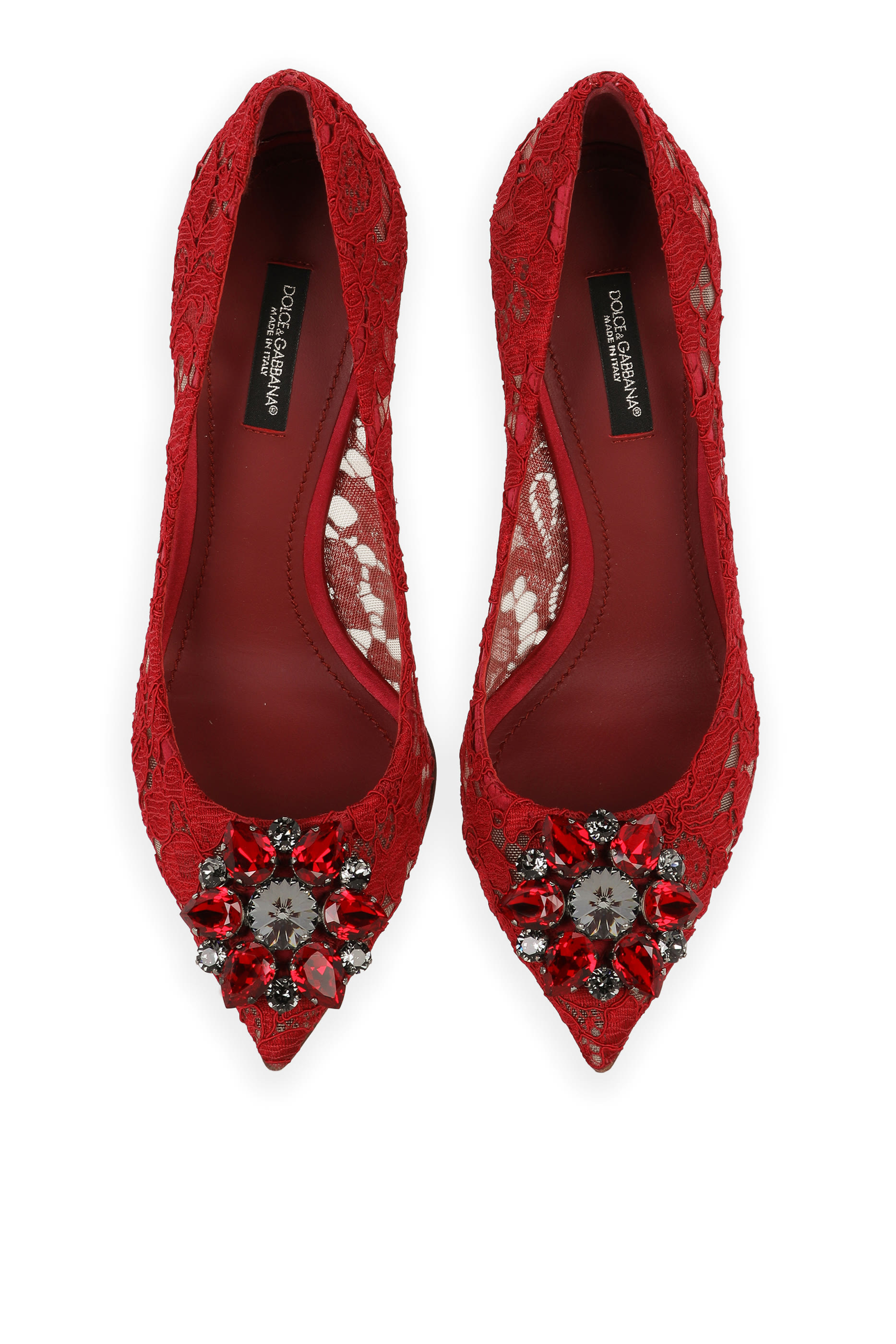 Lace Rainbow 90 Pumps with Brooch Detailing