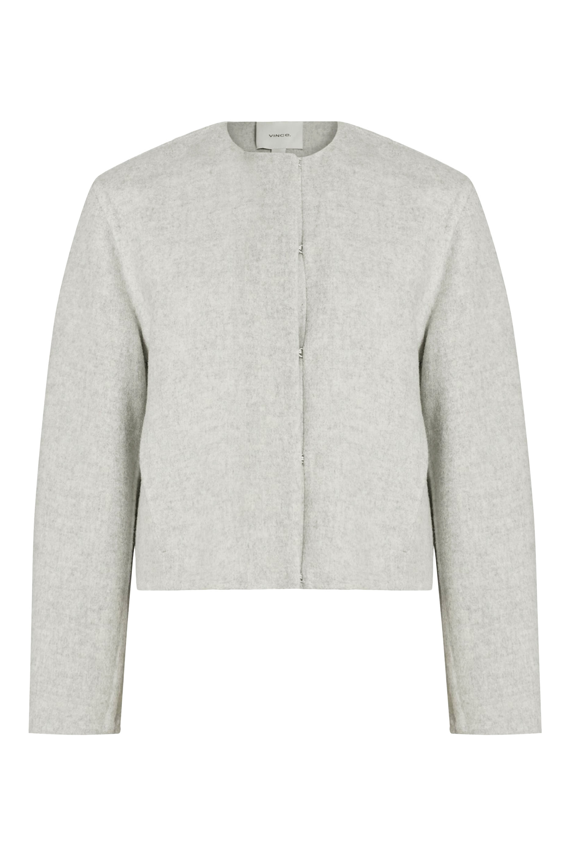 Italian Wool-Blend Collarless Jacket