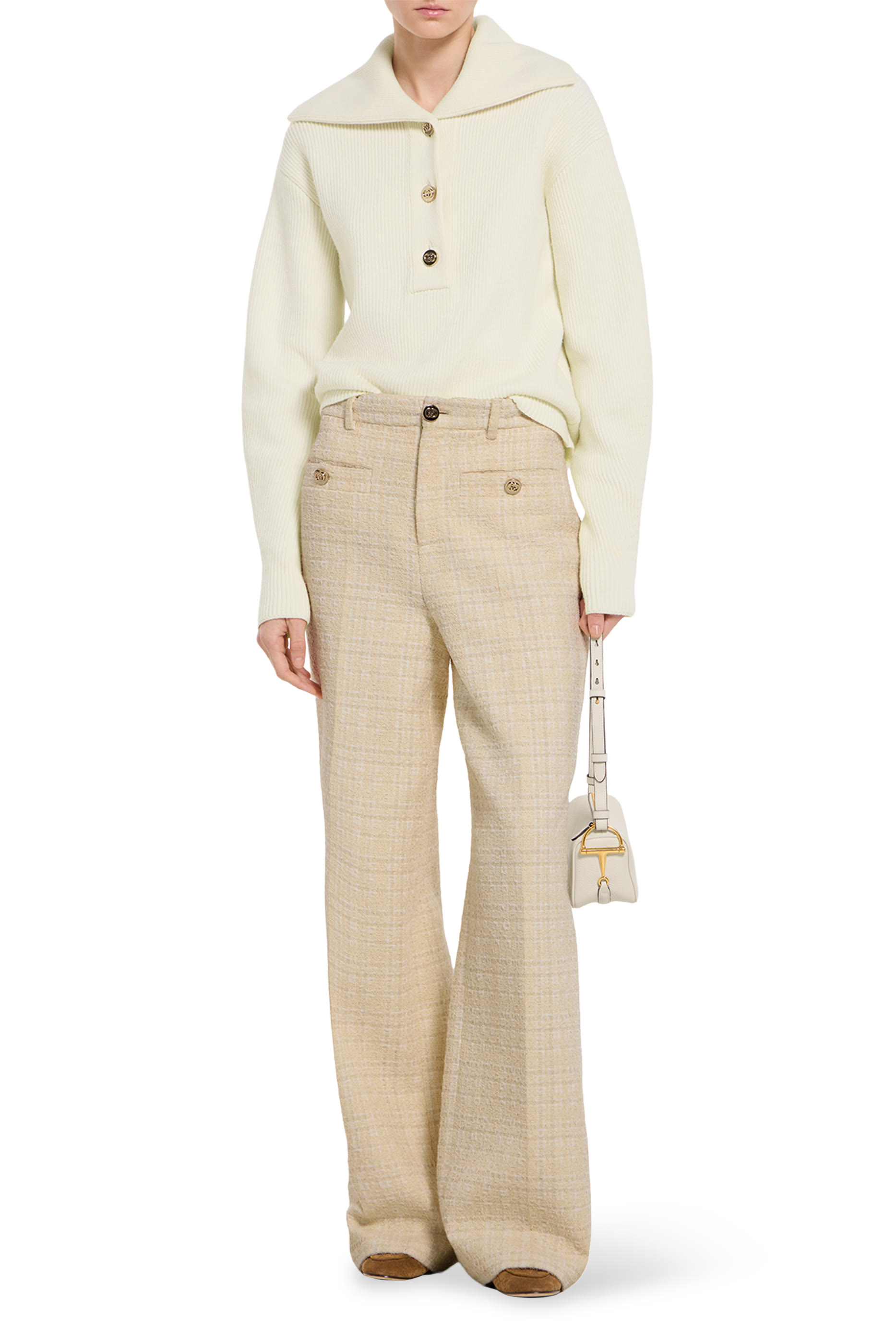 Check Cotton Tweed Trousers
