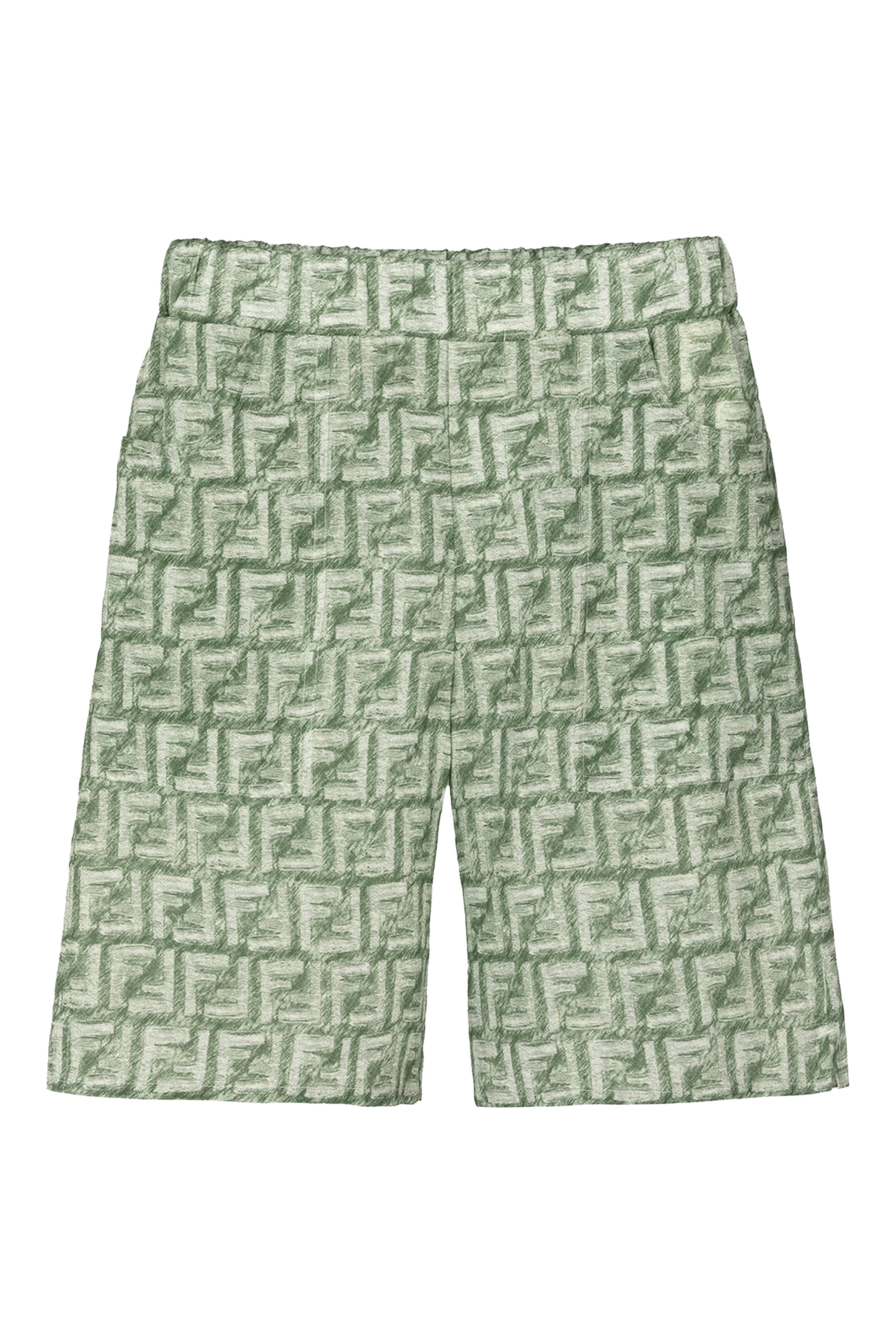 Kids Fringed FF Logo Print Shorts