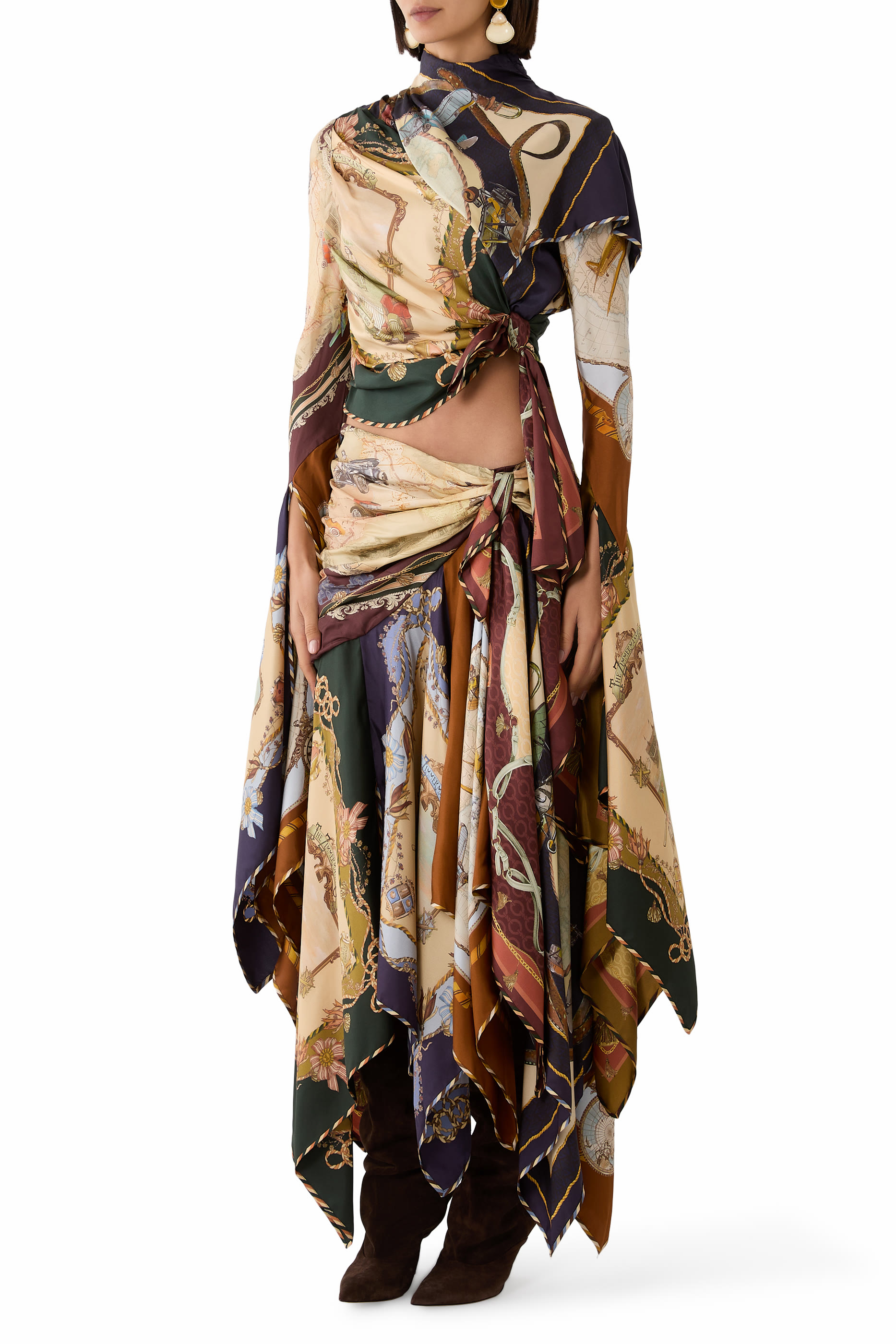 Valiant Draped Scarf Top 
