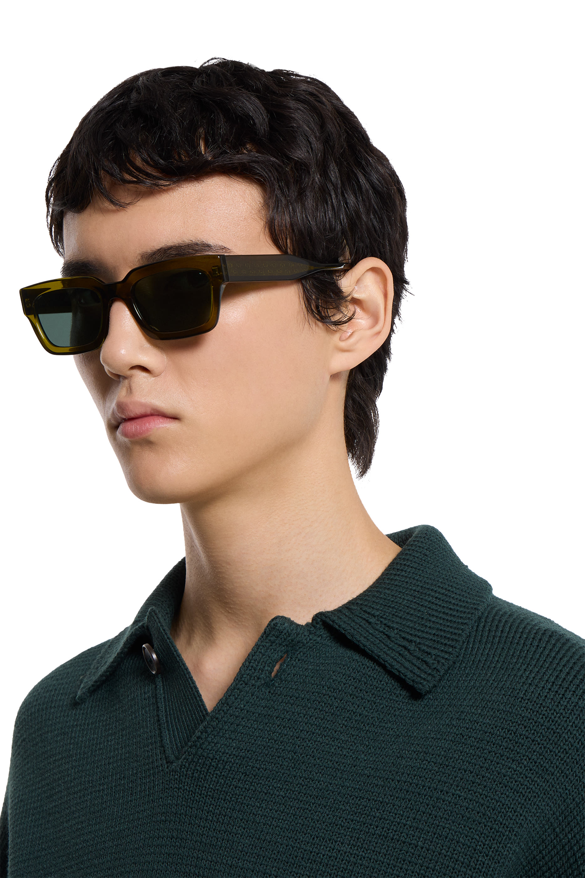 Logo Tortoiseshell Rectangular Frame Sunglasses