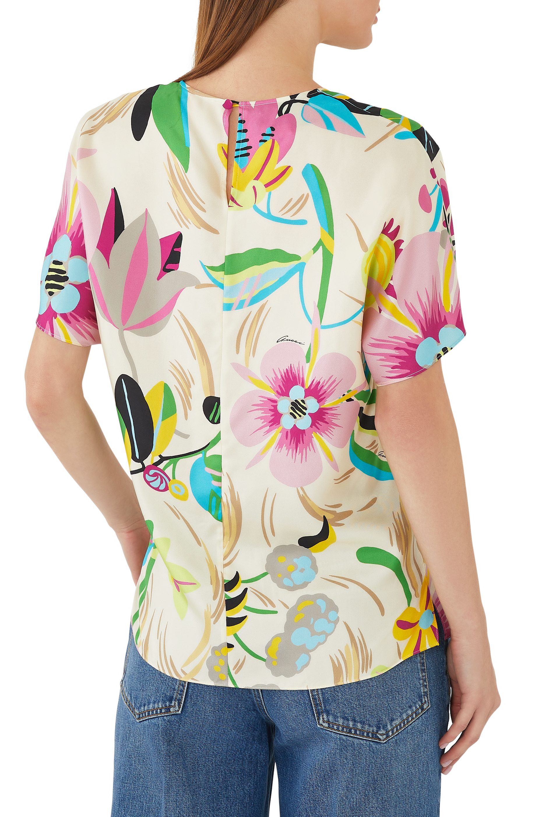 Floral Silk T-Shirt