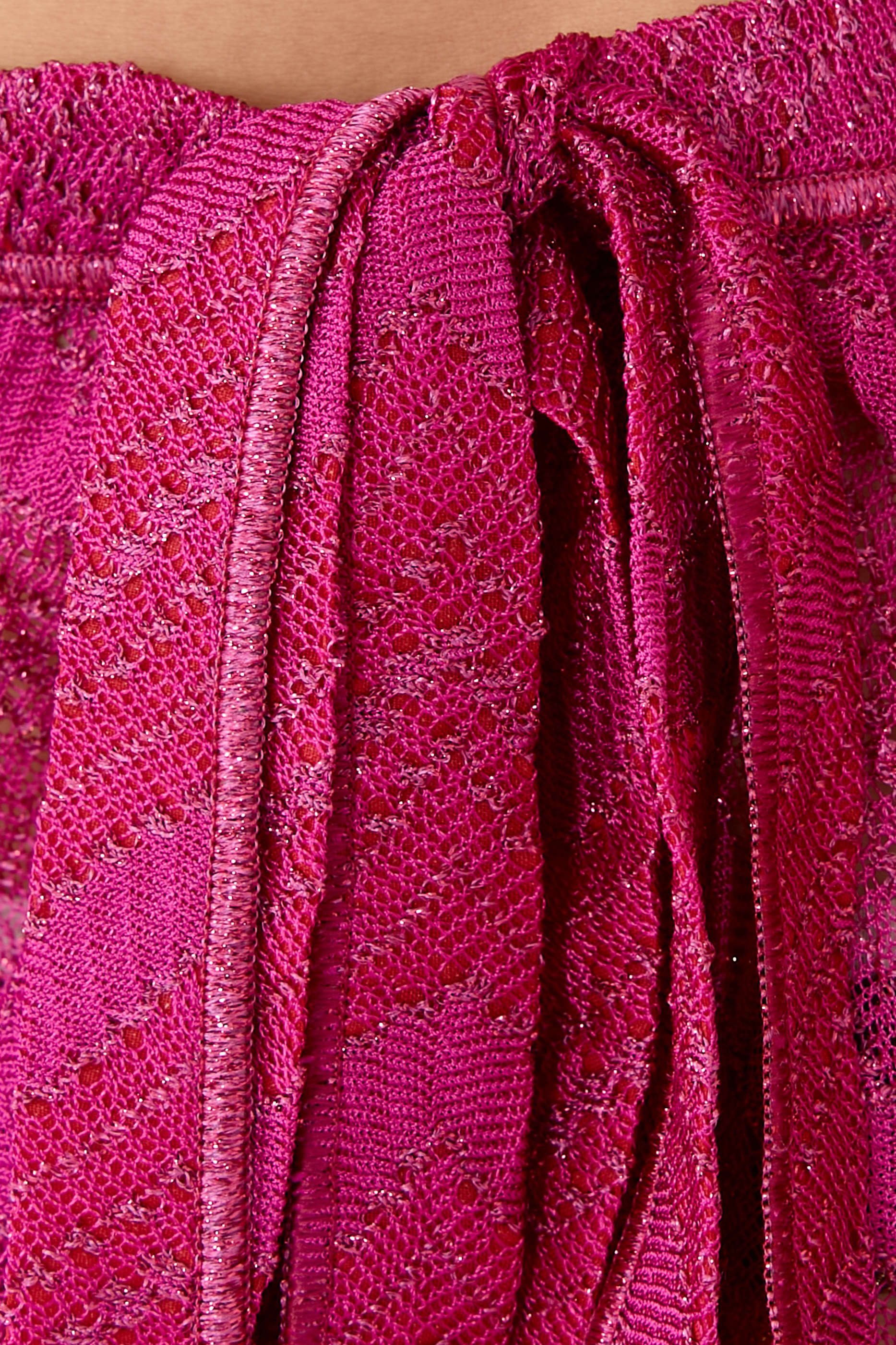 Mare Chevron Lace Raschel Tie Mini Skirt