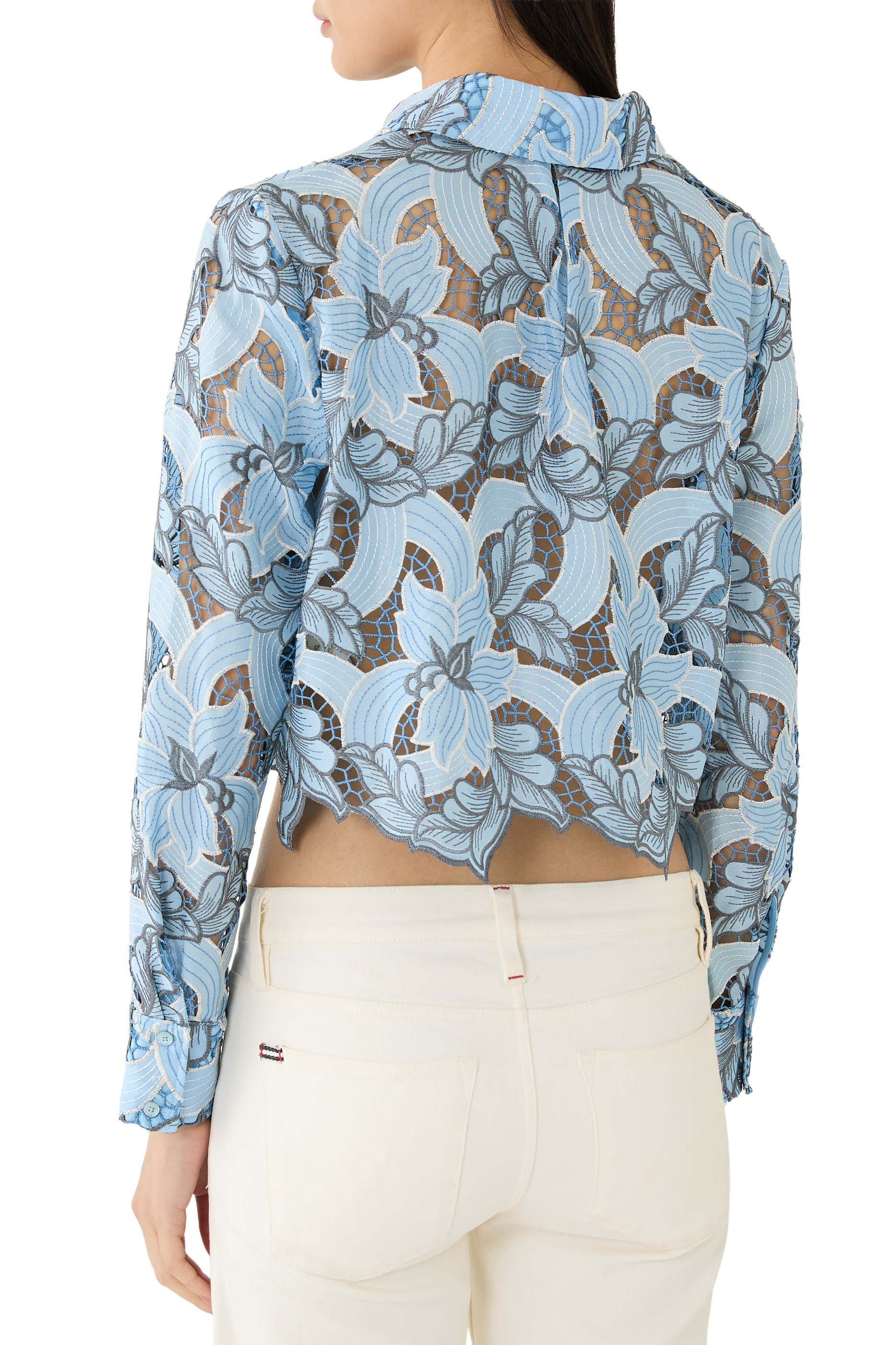 Akemi Cropped Eyelet Blouse