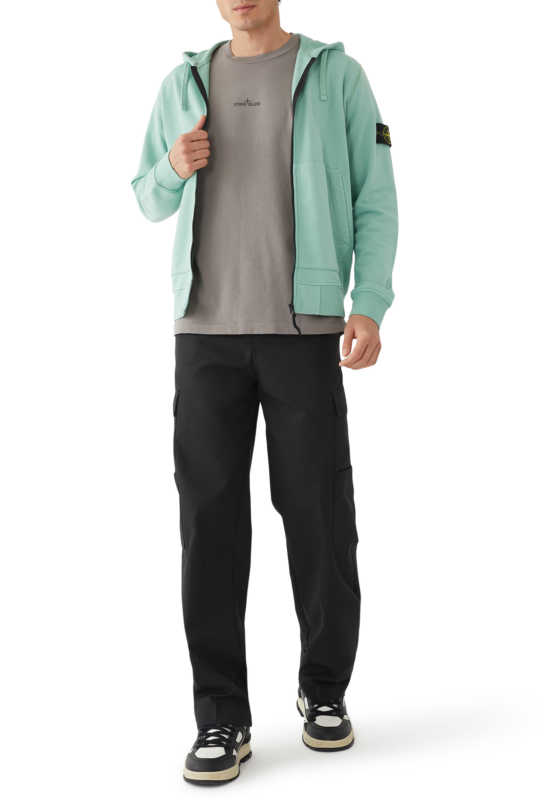 Logo Patch Zip-Fastening Hoodie