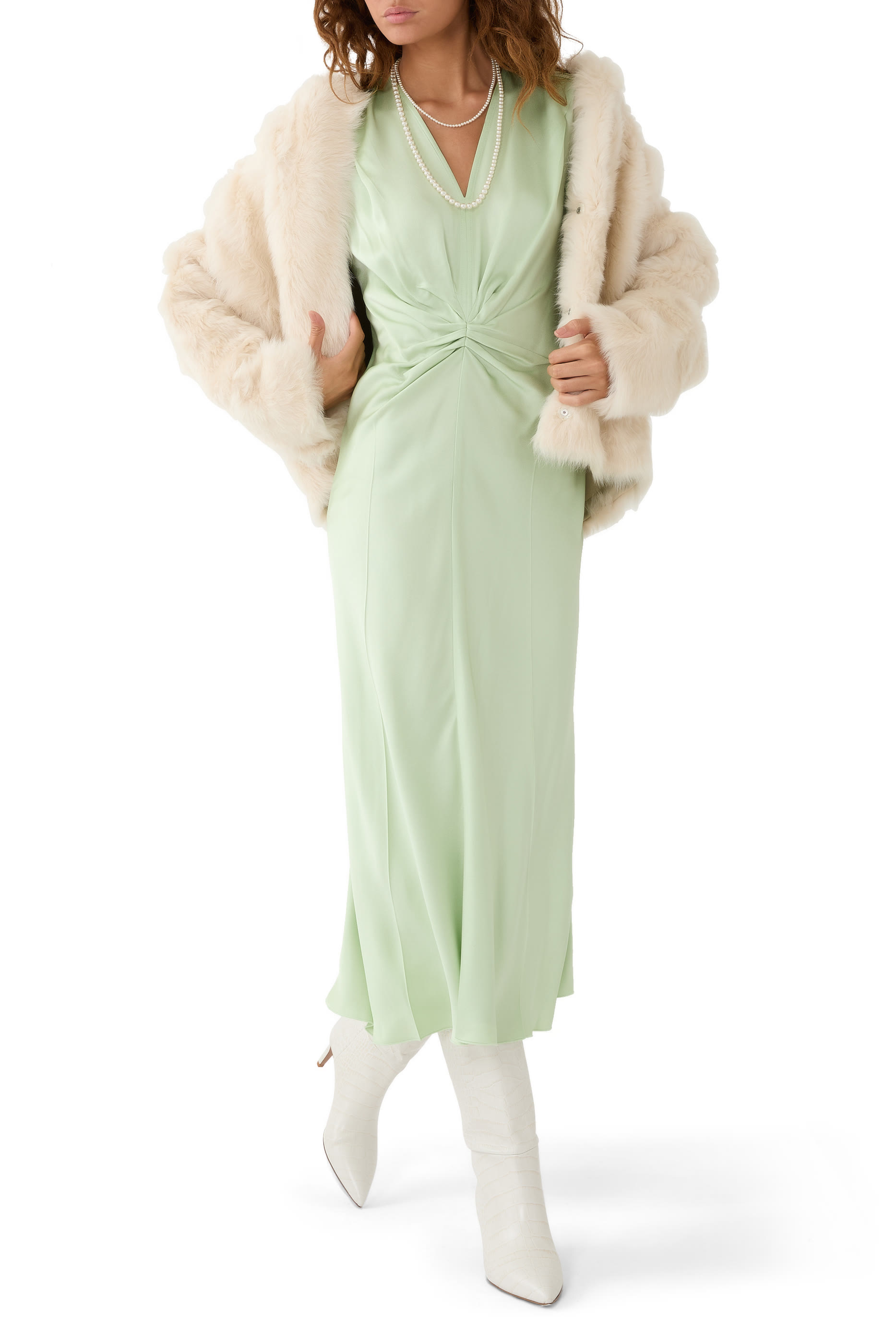 Short Hooded Jacket in Toscana Folk Lambskin