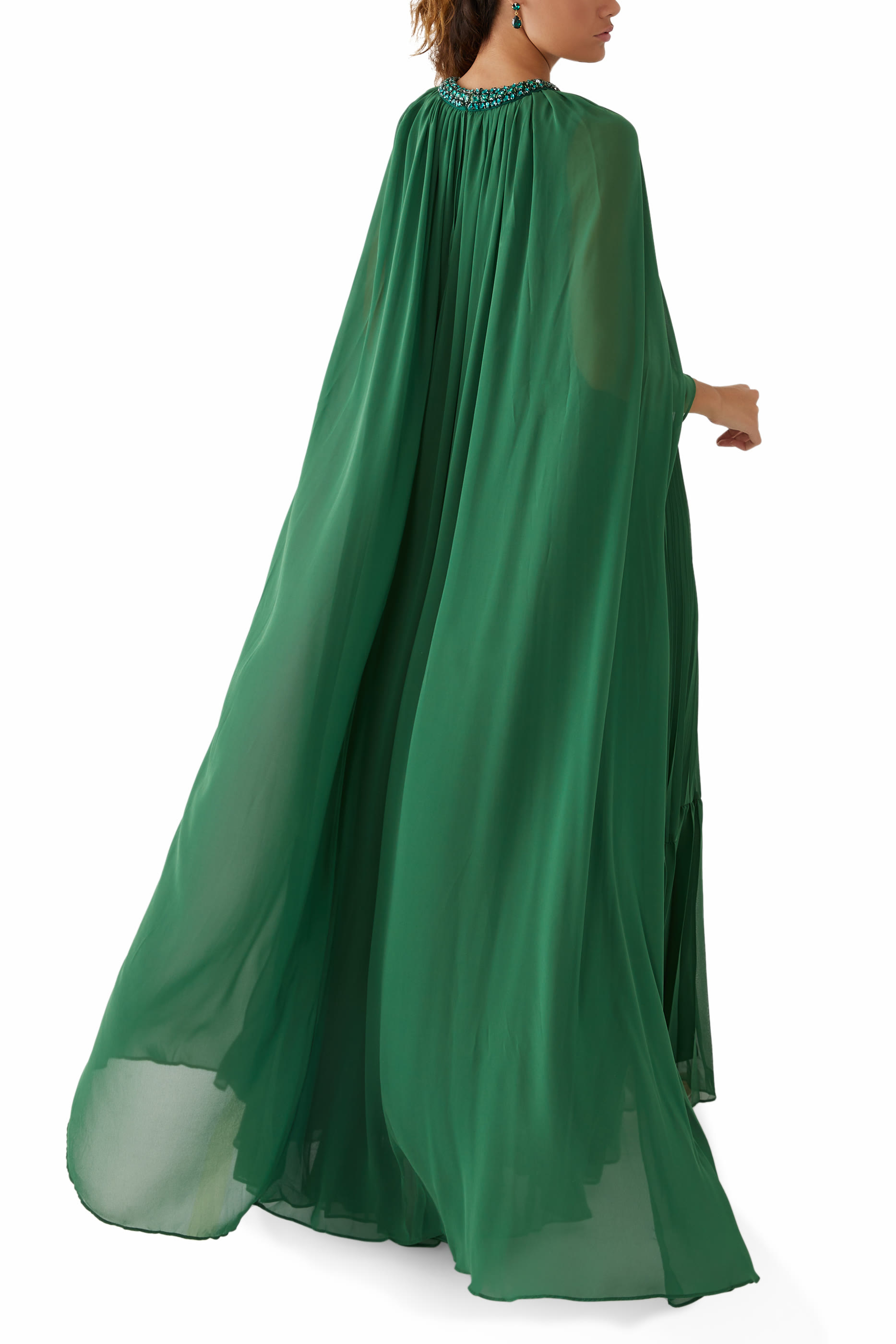 Chiffon Cape Maxi Dress