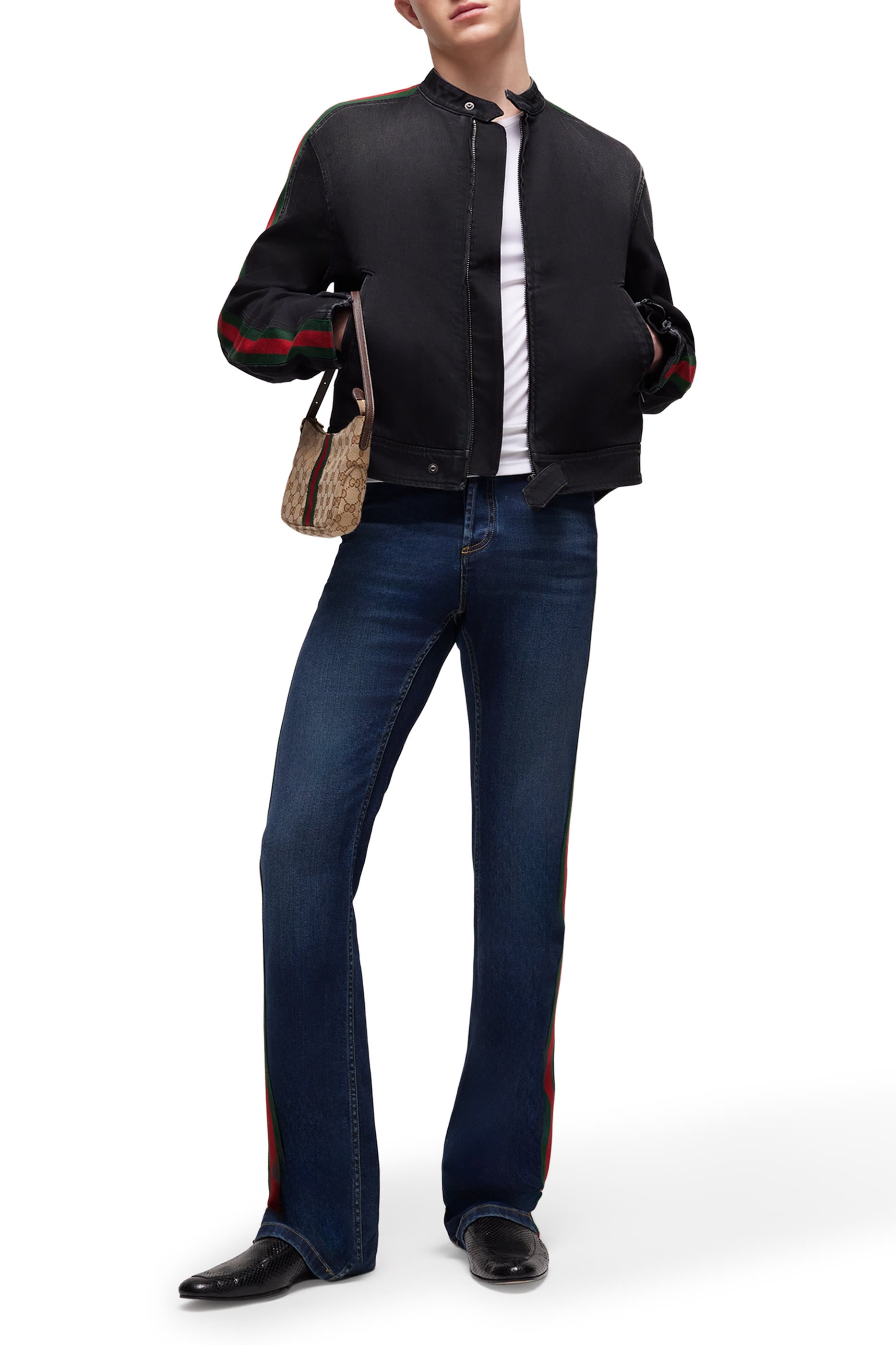 Web-Detail Biker Jacket