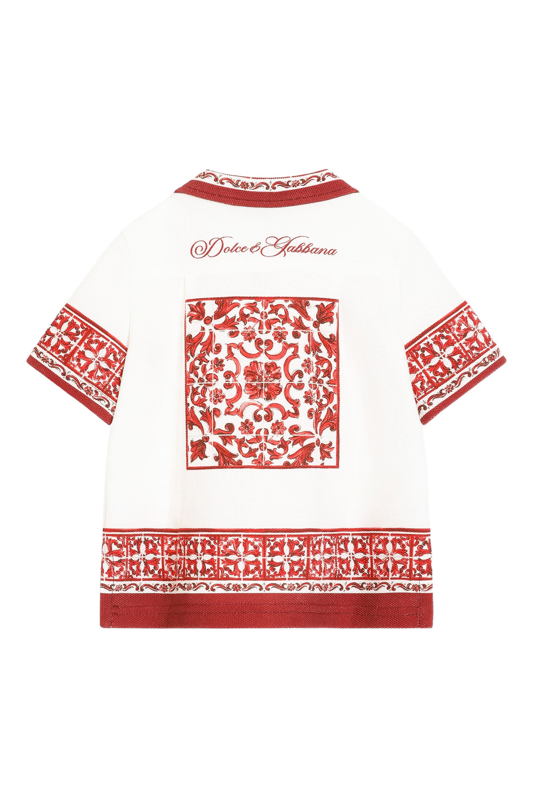 Kids Majolica-Print Double Pique Shirt