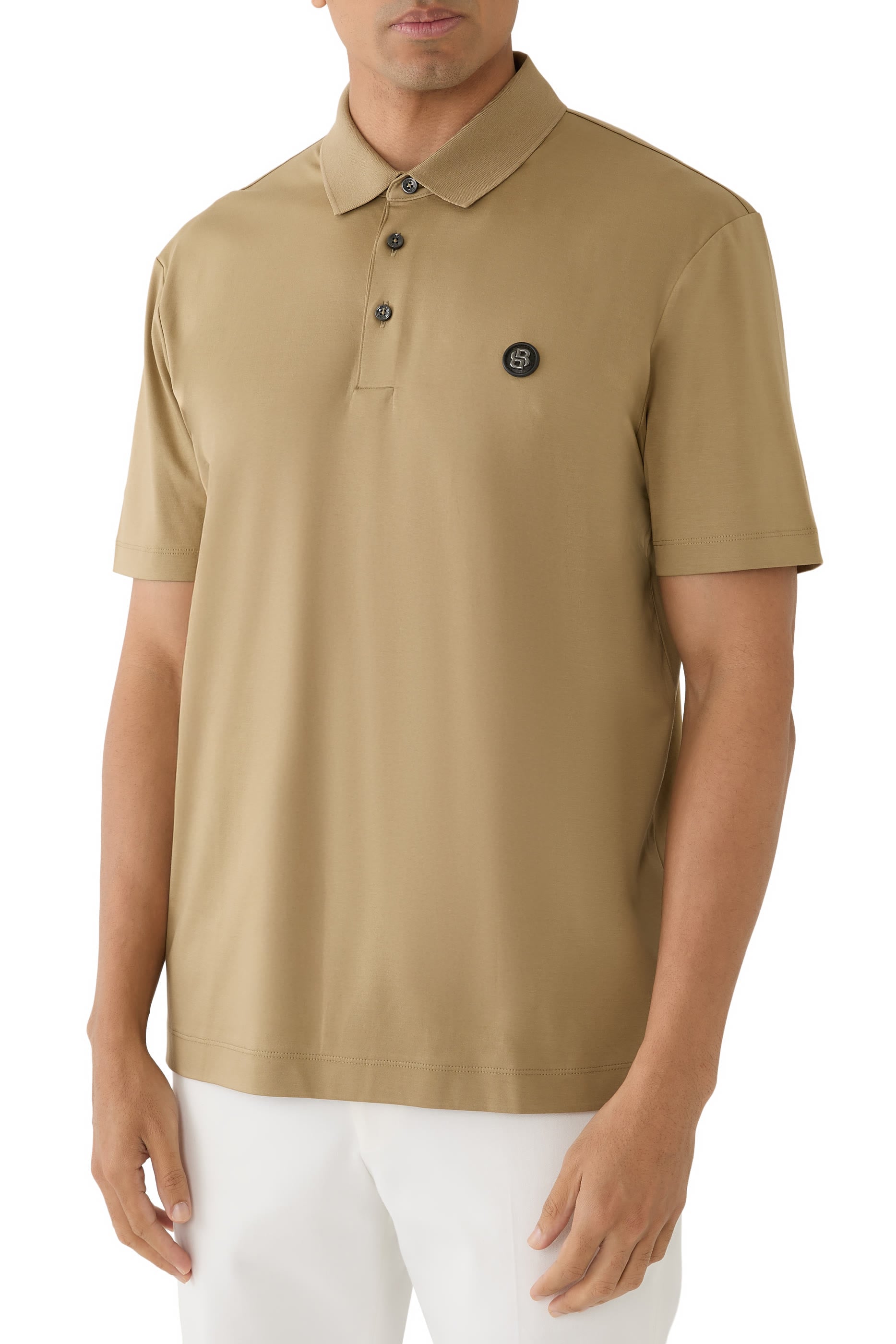 Double B Monogram Mercerised-Cotton Polo Shirt