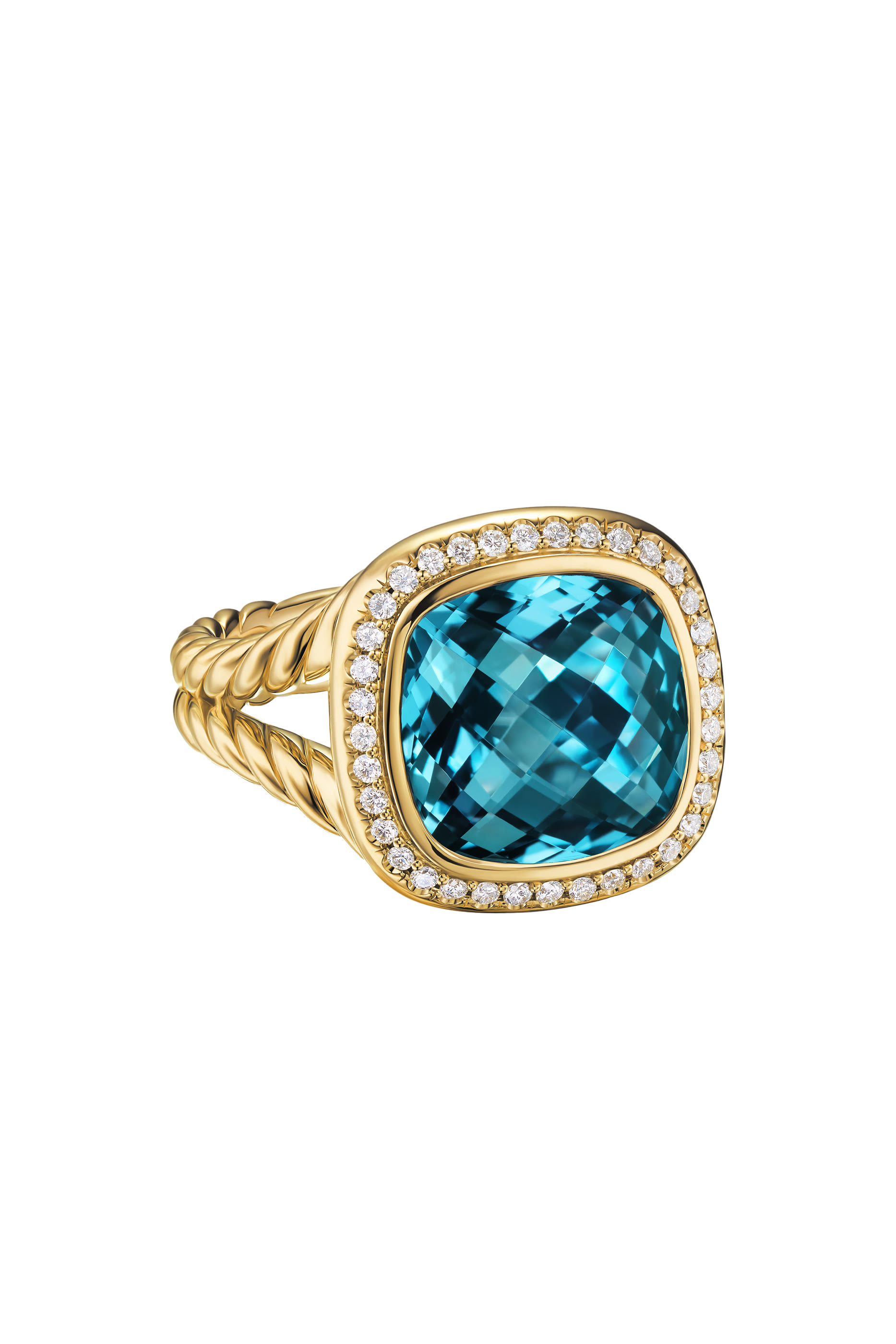Albion® Ring, 18k Yellow Gold & Topaz, Diamonds