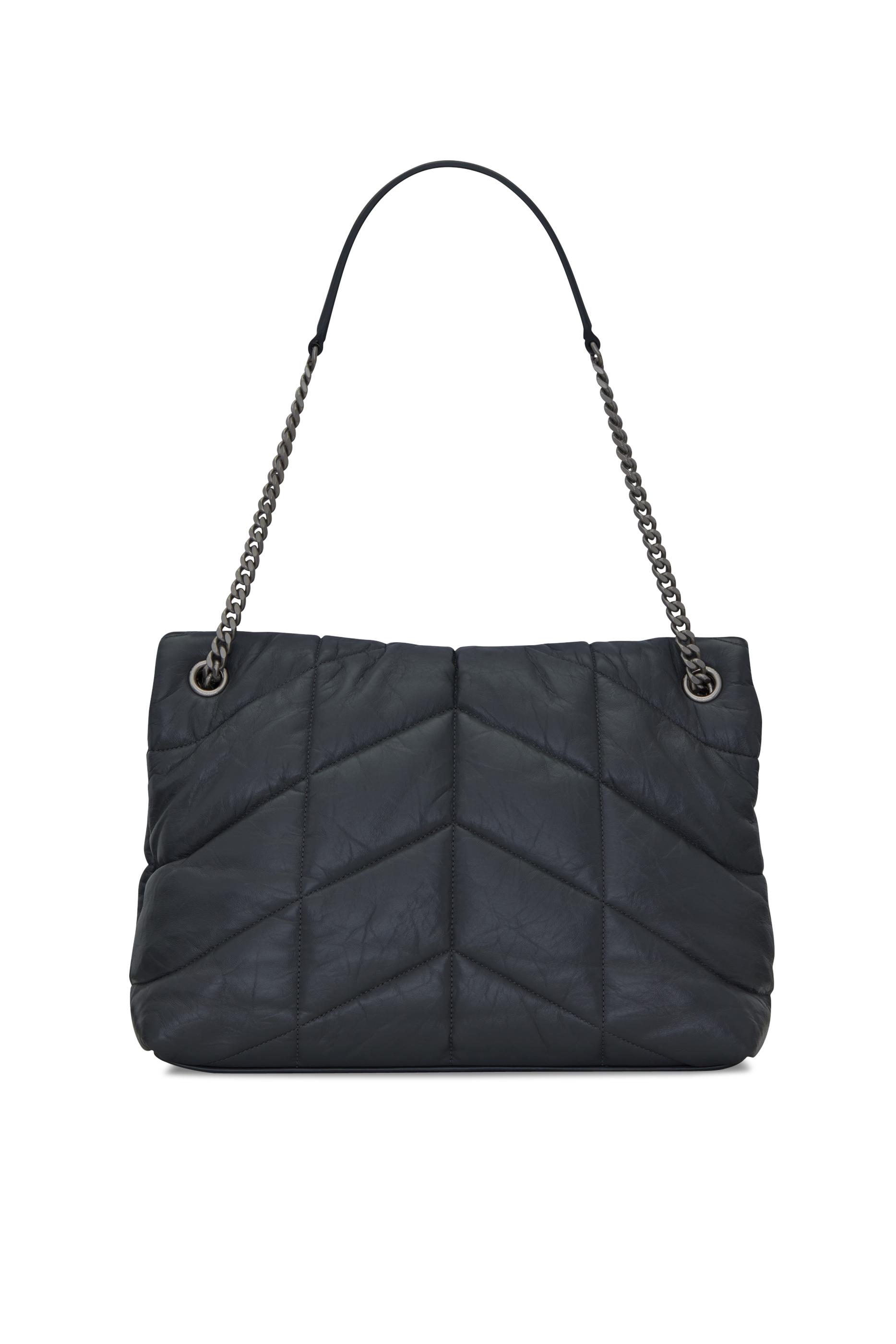 Loulou Puffer Medium Bag in Quilted Crinkled Matte Leather