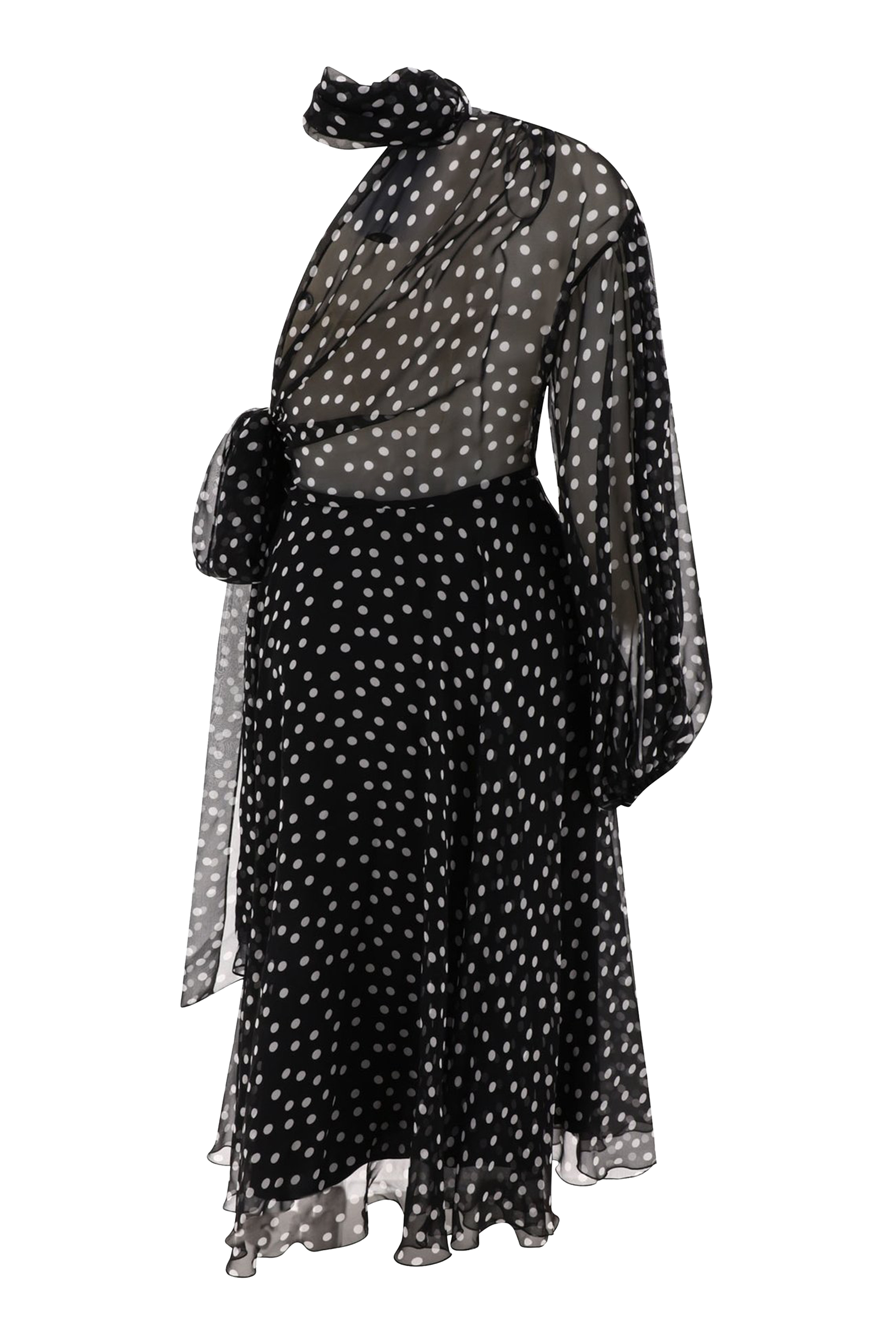 Polka Dot One Shoulder Dress